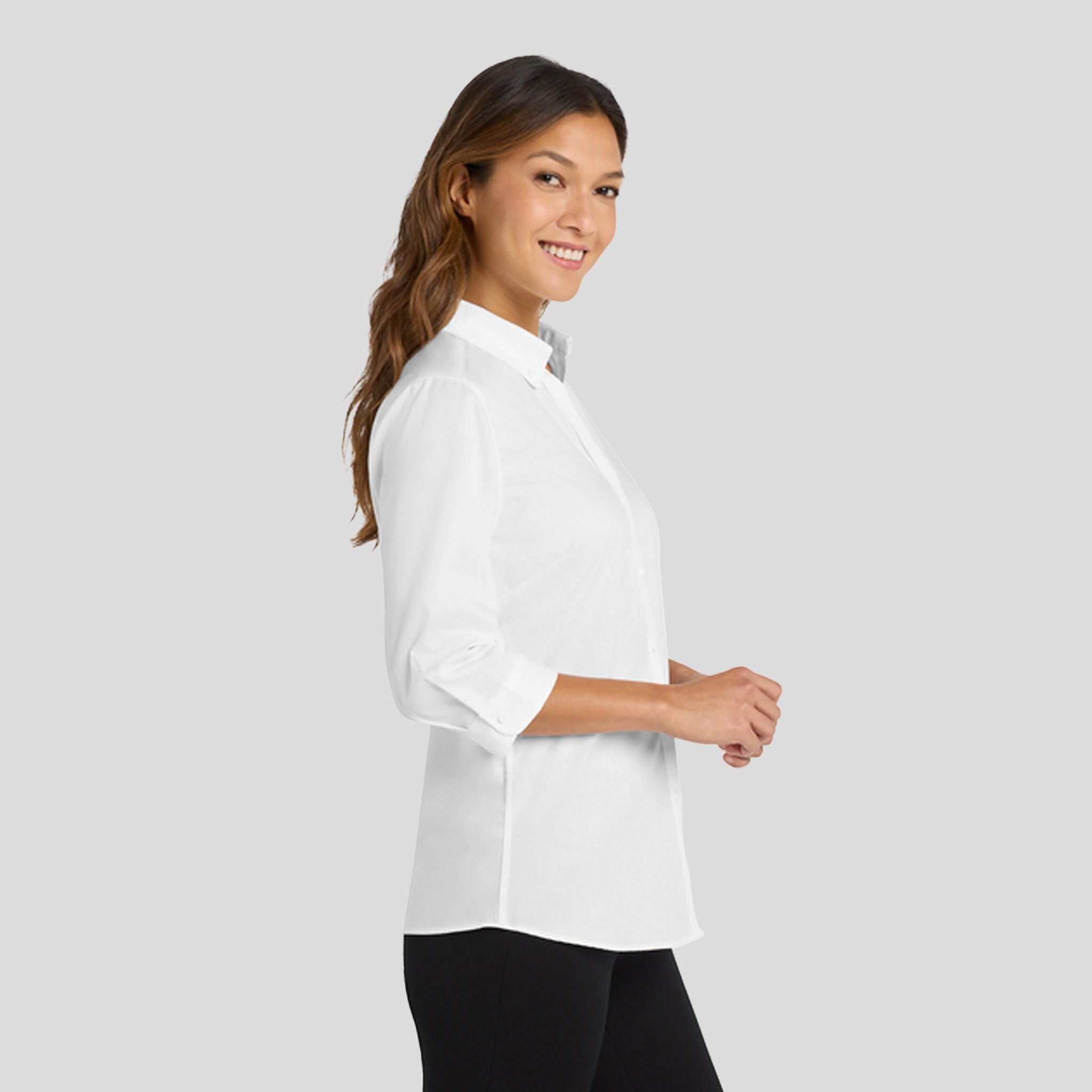 Women's 3/4-Sleeve SuperProβ’ Twill Shirt | White