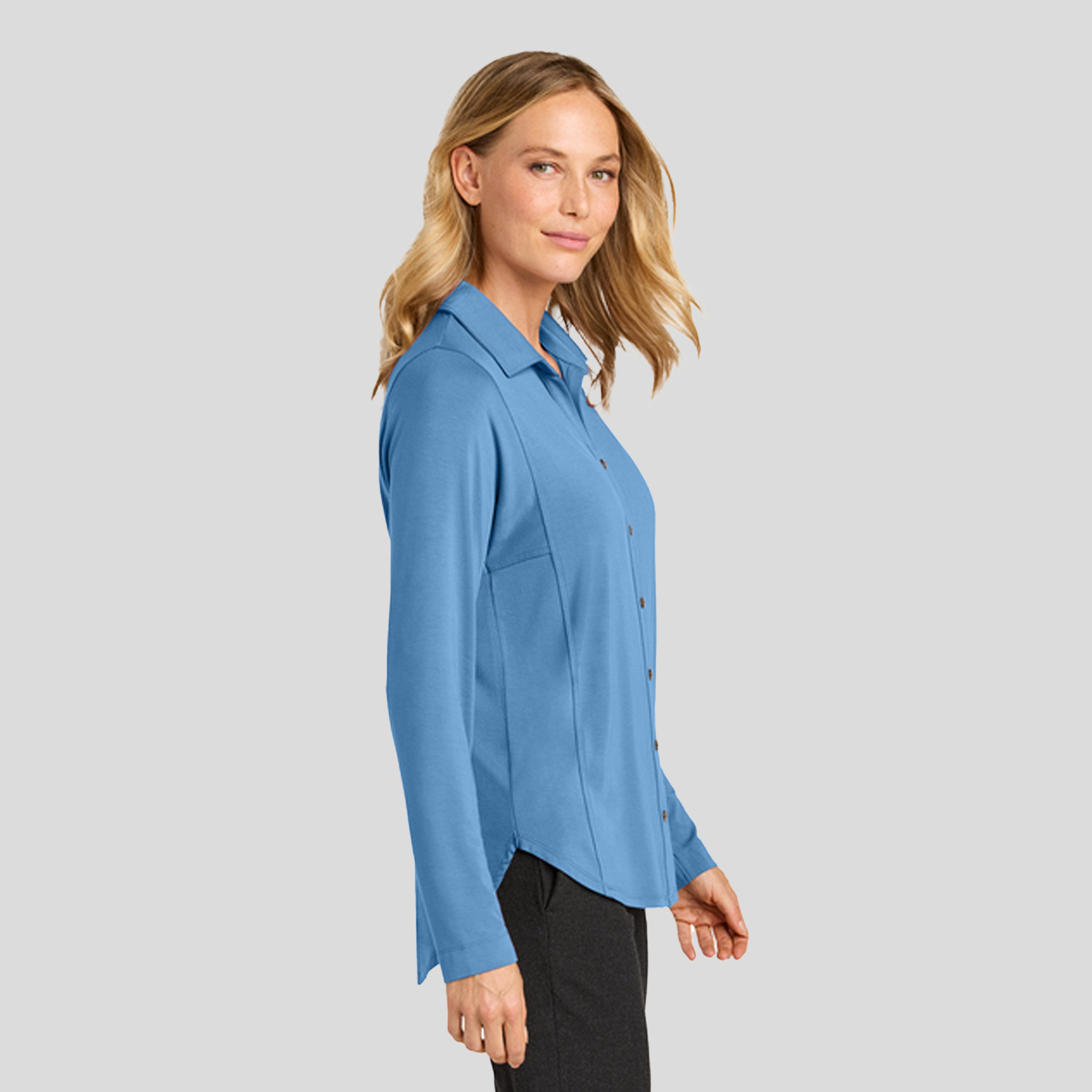 Womenβs Luxe Knit Button Tunic | Carolina Blue
