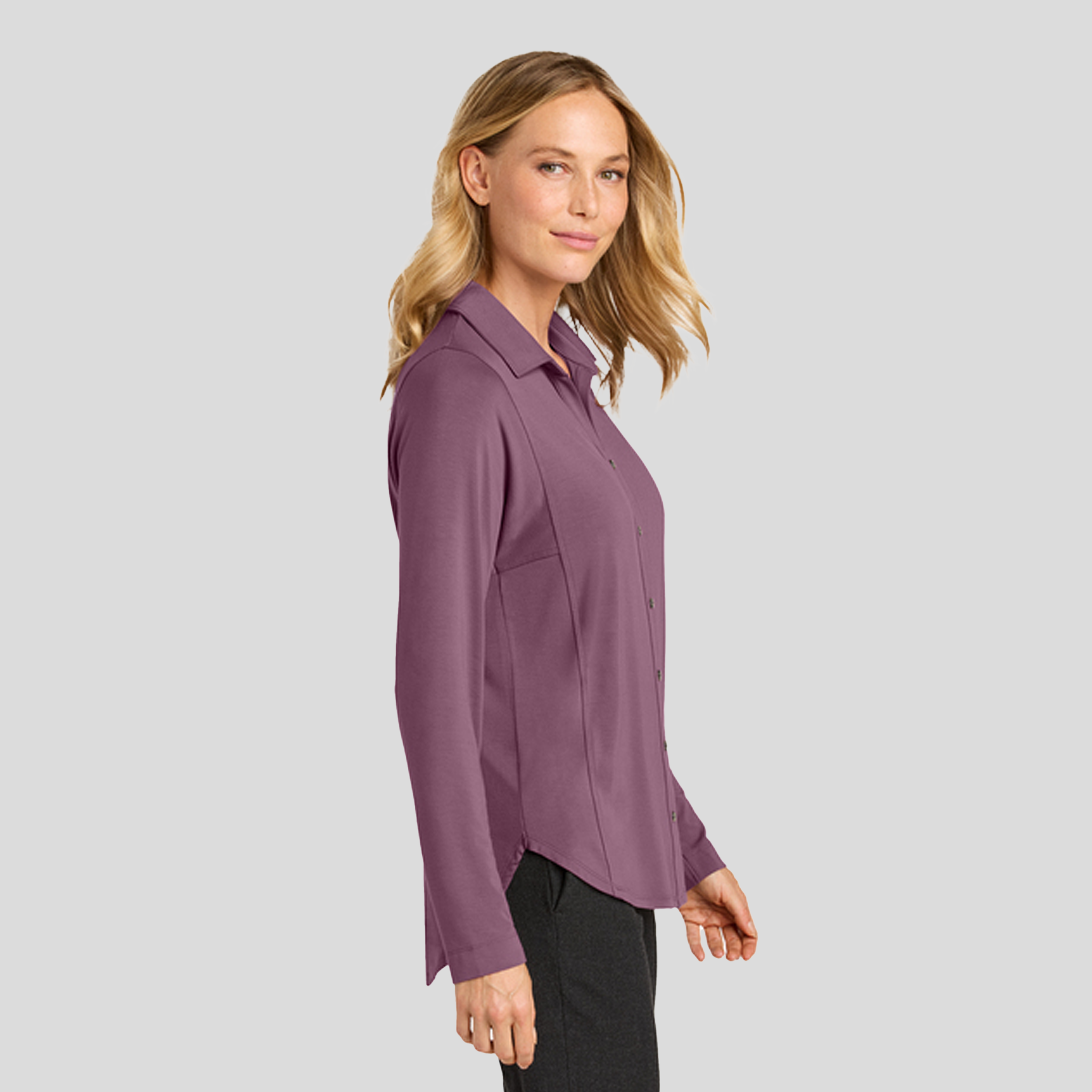 Womenβs Luxe Knit Button Tunic | Purple Mist