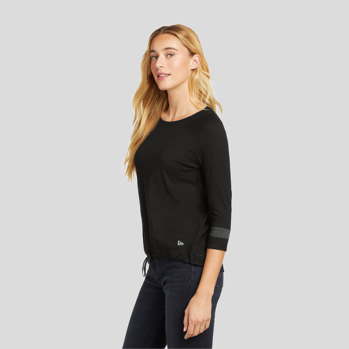 Women's Tri-Blend 3/4-Sleeve Tee | Black Solid/Graphite