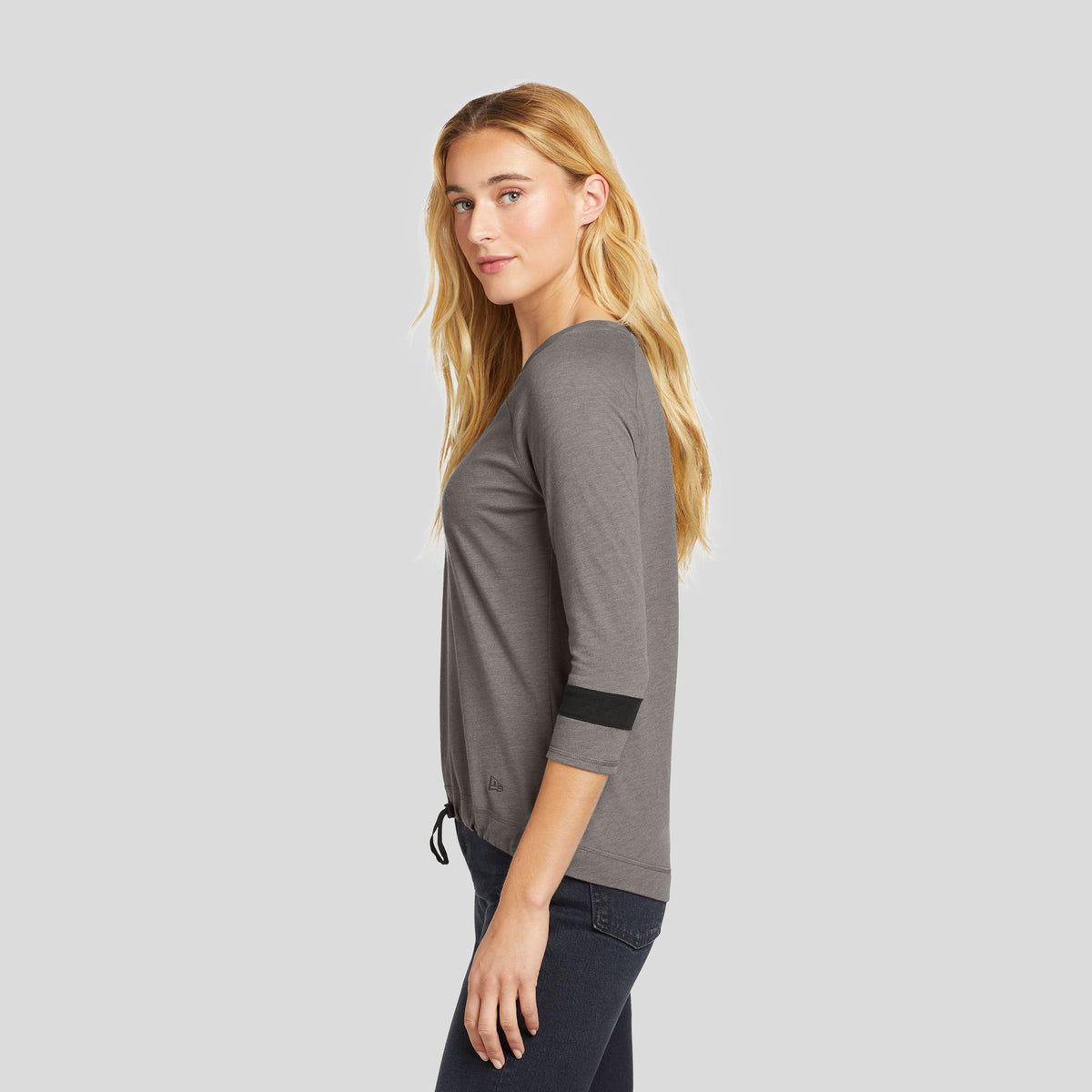 Women's Tri-Blend 3/4-Sleeve Tee | Shadow Grey/Black Solid