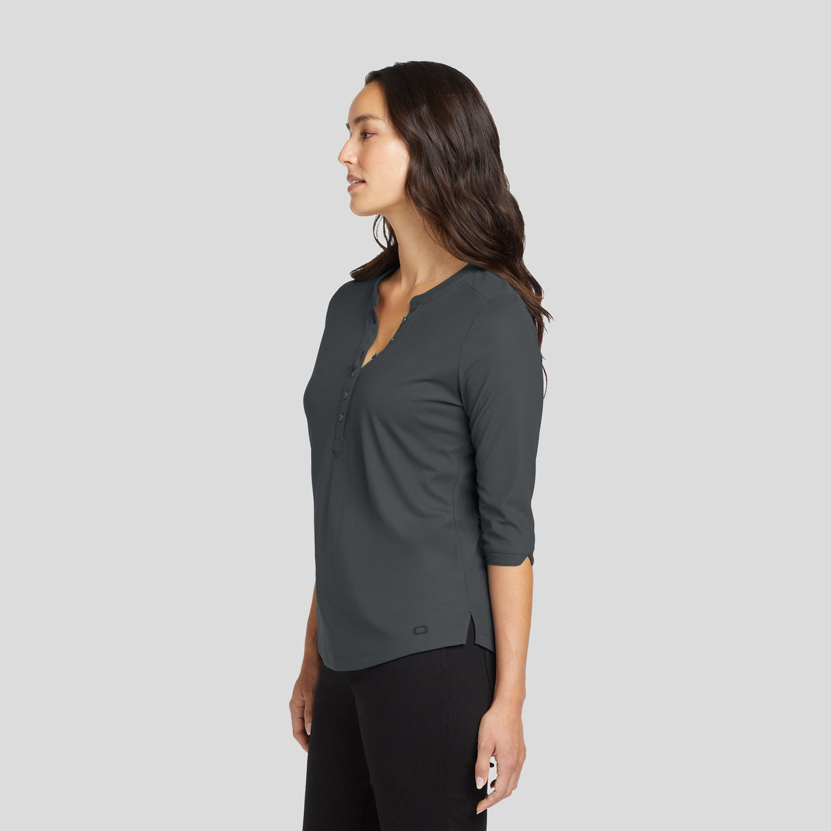 Women's Jewel Henley | Diesel Grey