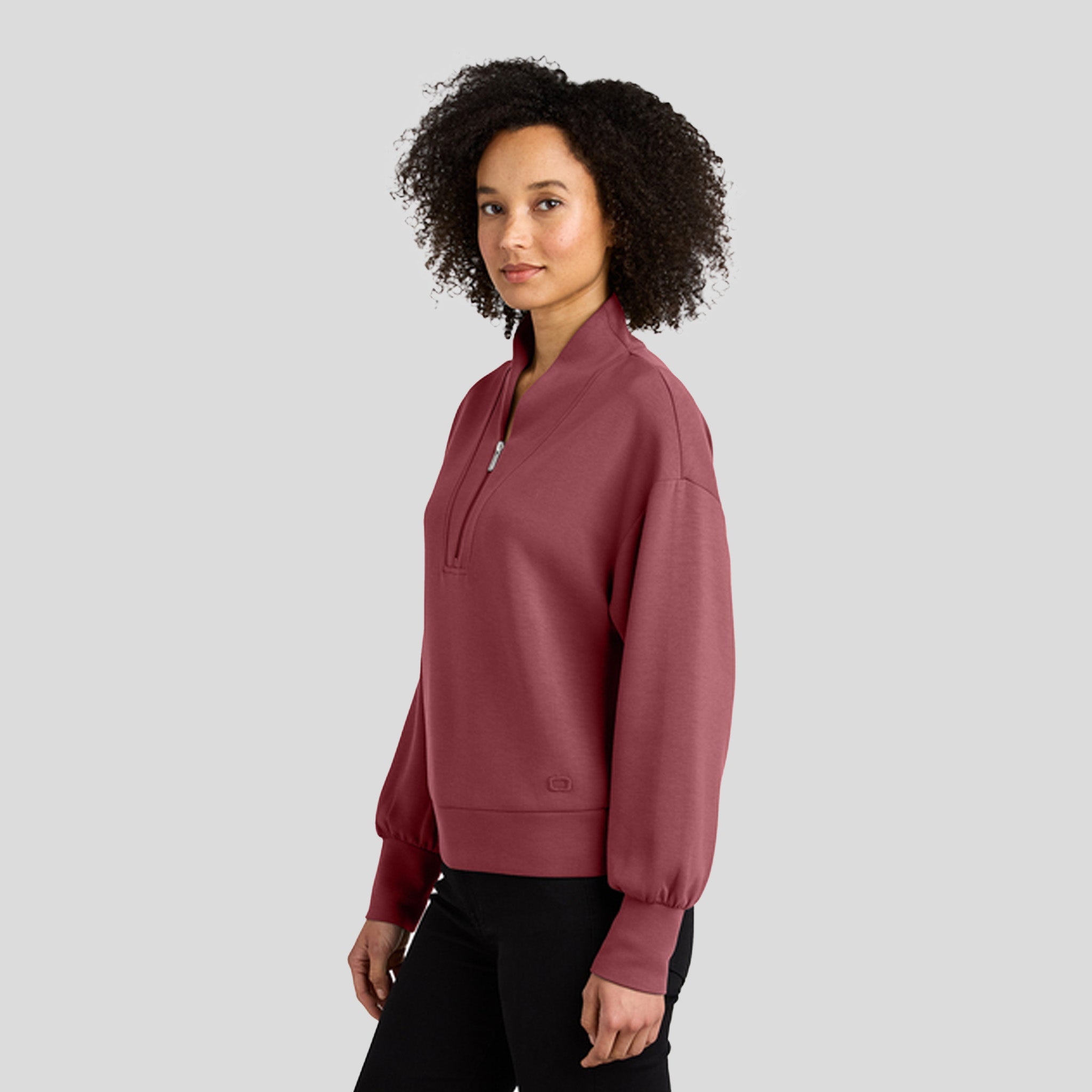 Womenβs Transcend 1/4-Zip | Soft Ruby