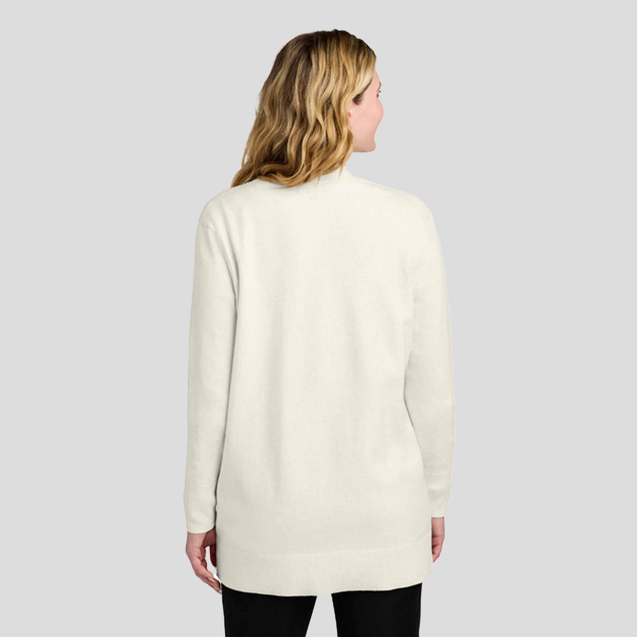 Womenβs Easy Care Open-Front Cardigan Sweater | Oatmeal Heather