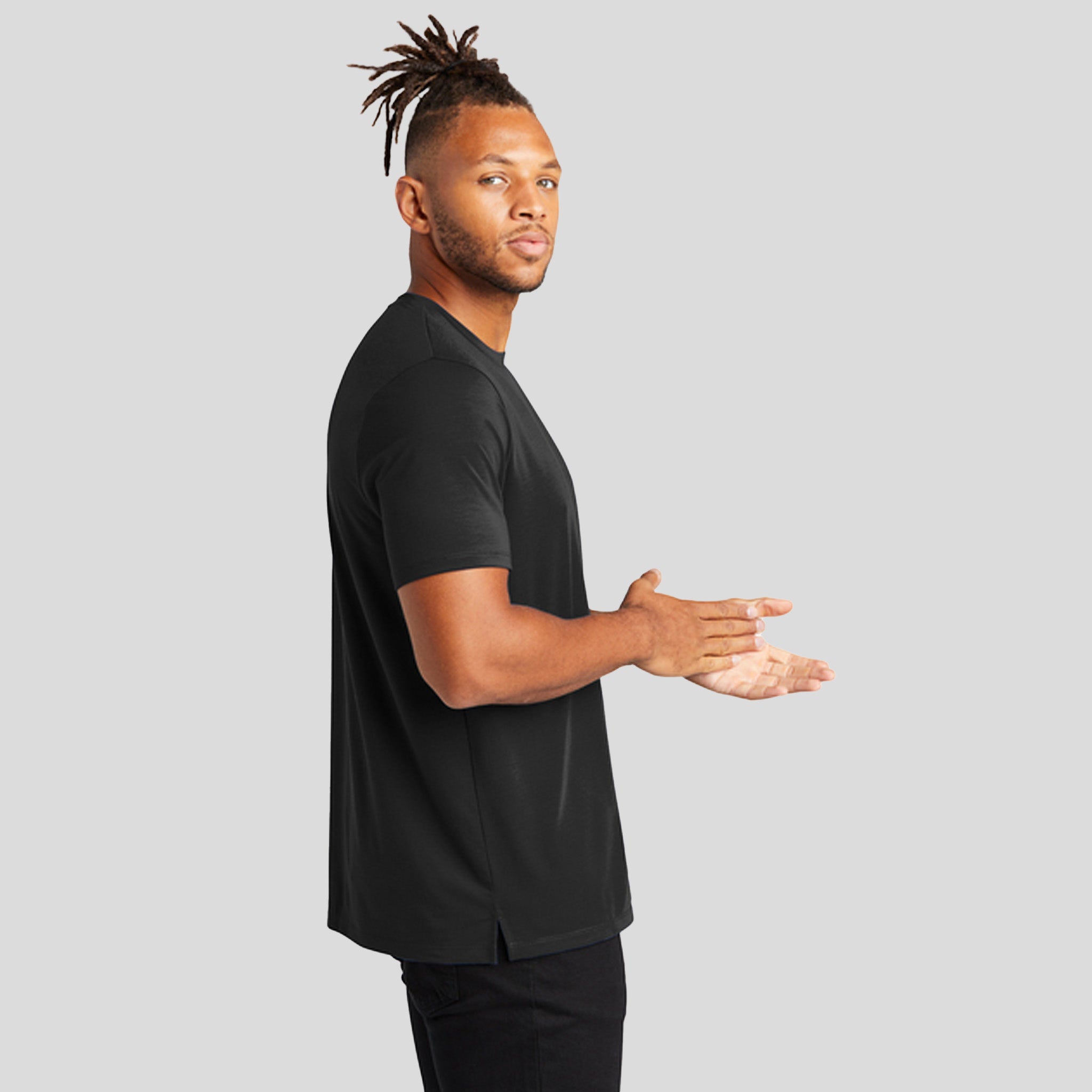 Stretch Jersey Crew | Deep Black