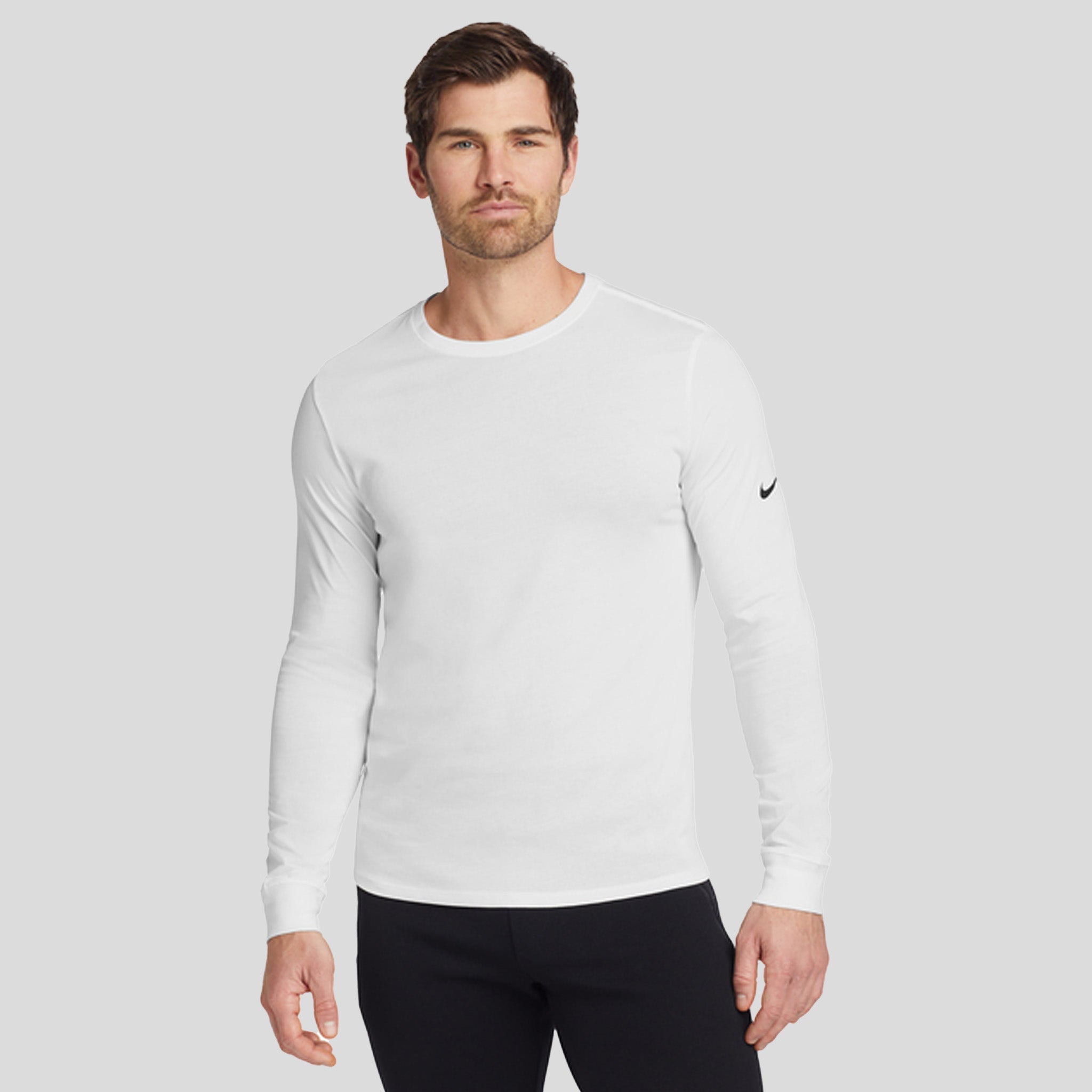 Dri-FIT Cotton/Poly Long Sleeve Tee | White