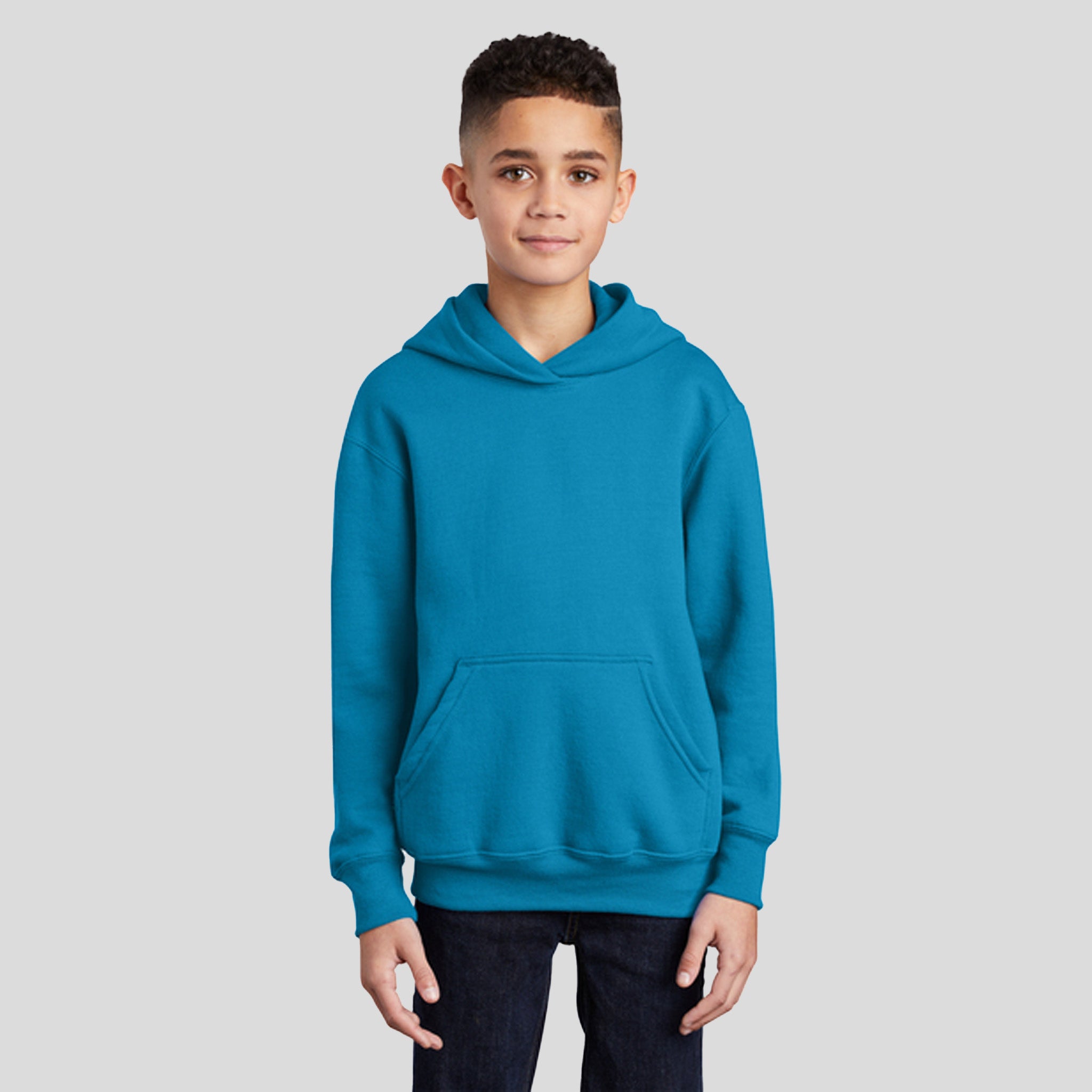 Youth Core Fleece Pullover Hooded Sweatshirt | Neon Blue