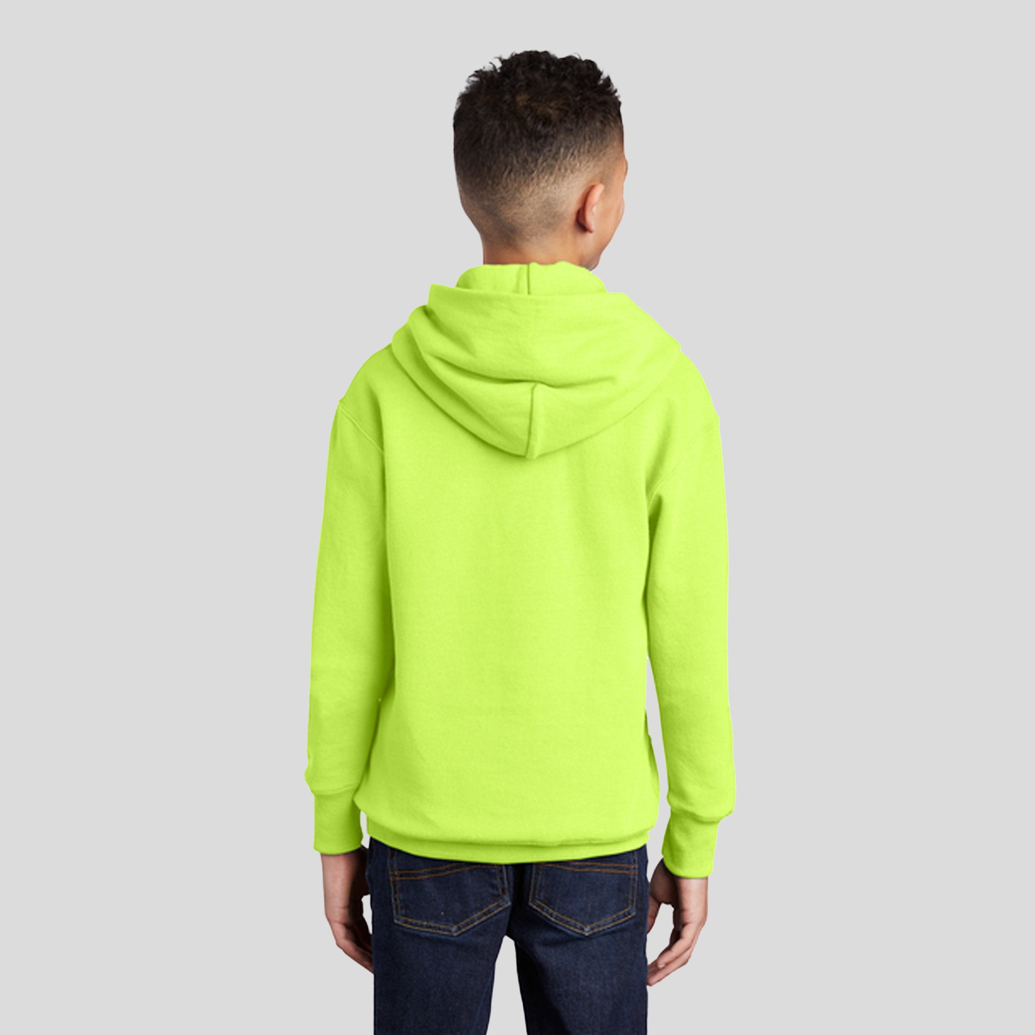 Youth Core Fleece Pullover Hooded Sweatshirt | Neon Yellow