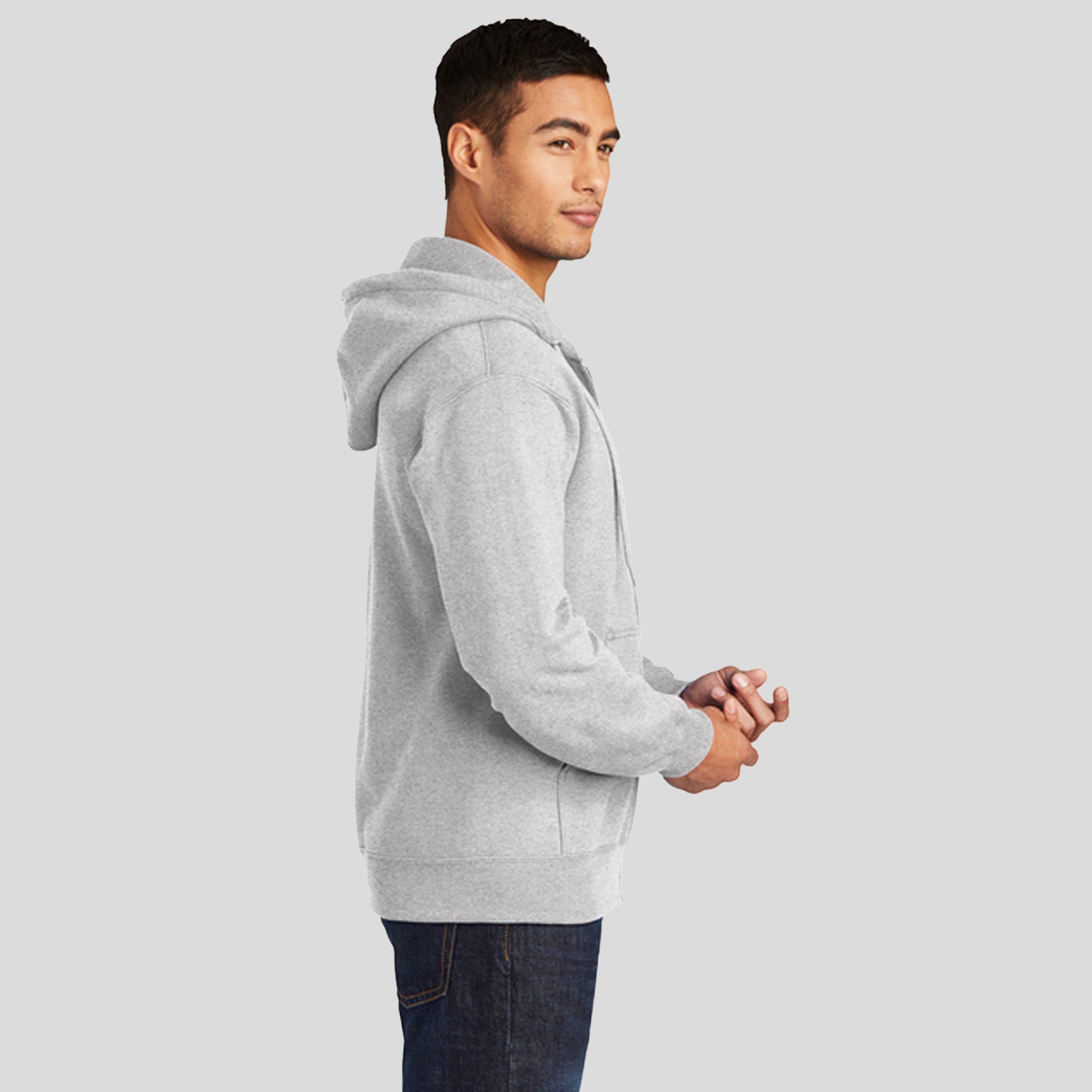 Tall Essential Fleece Full-Zip Hooded Sweatshirt | Ash