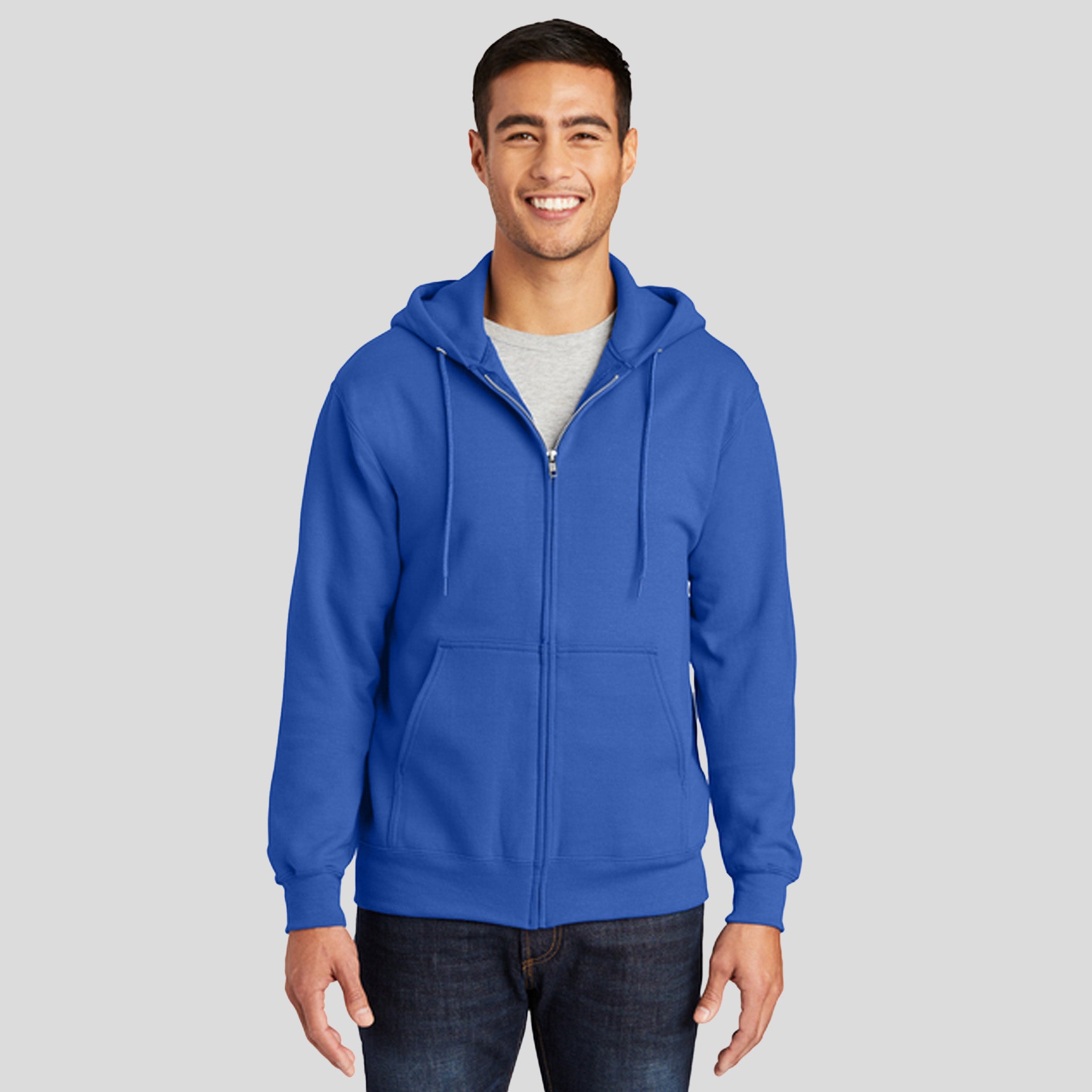 Essential Fleece Full-Zip Hooded Sweatshirt | Royal