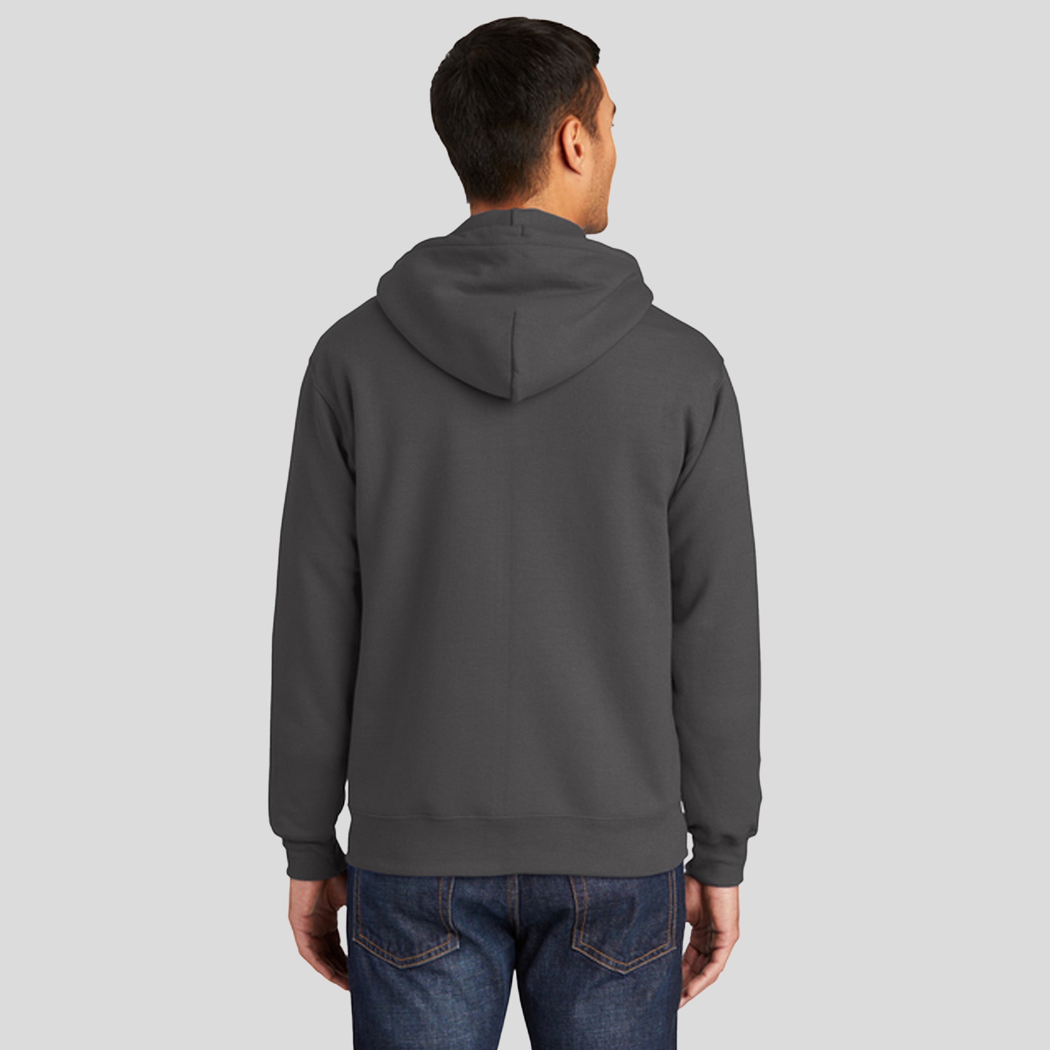 Tall Essential Fleece Full-Zip Hooded Sweatshirt | Charcoal