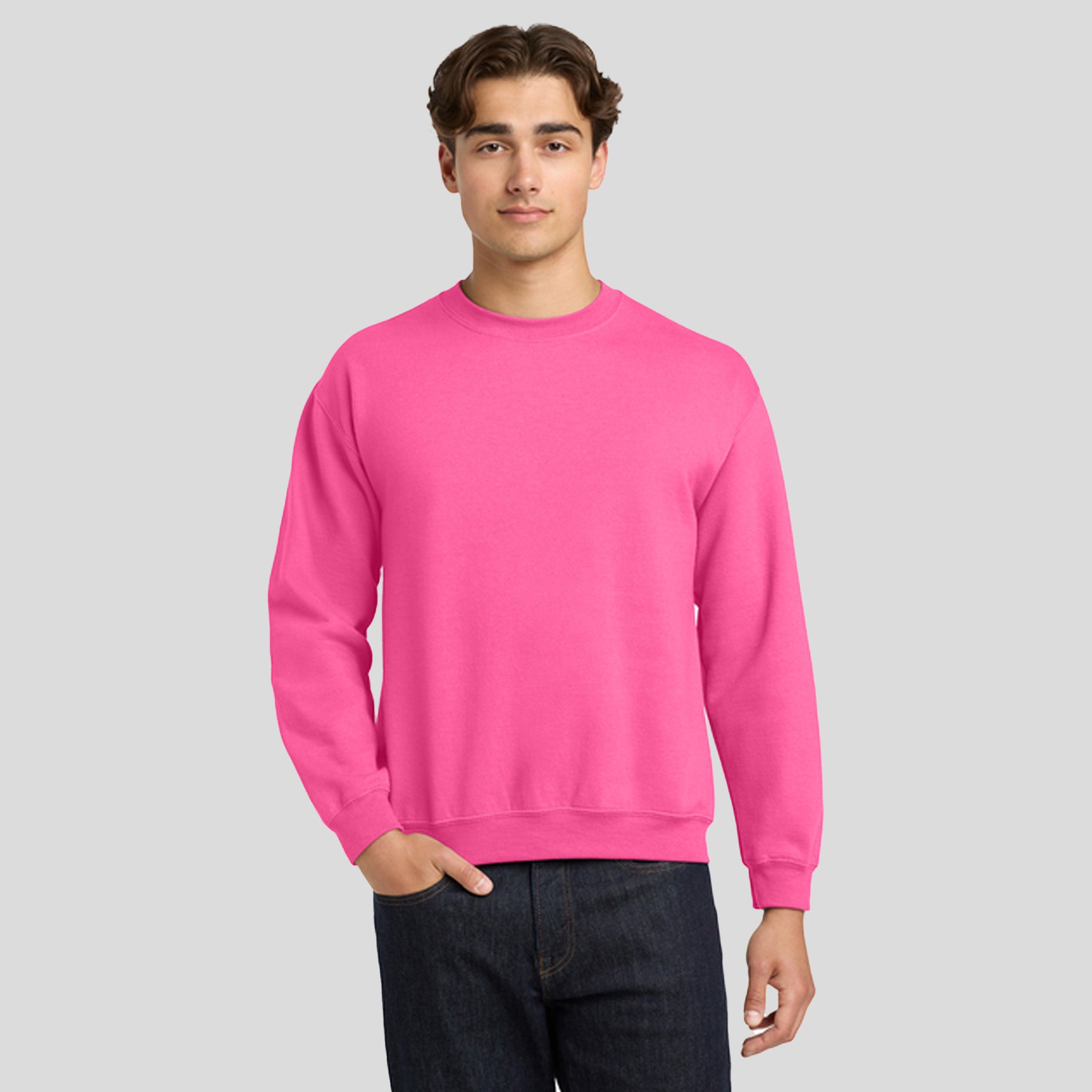 Heavy Blendβ’ Crewneck Sweatshirt | Safety Pink