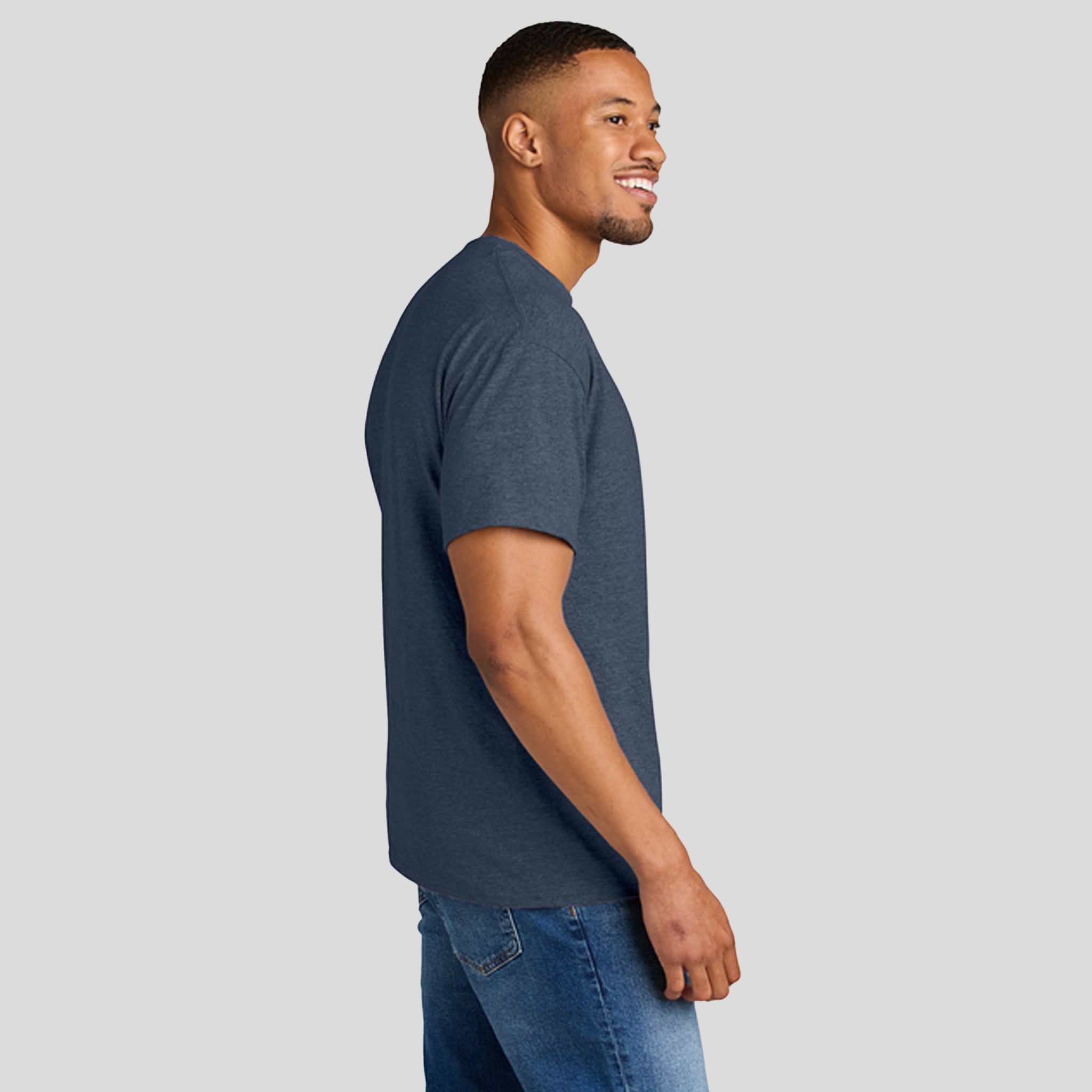 Gildanยฎ DryBlendยฎ 50 Cotton/50 Poly T-Shirt | Heather Dark Navy