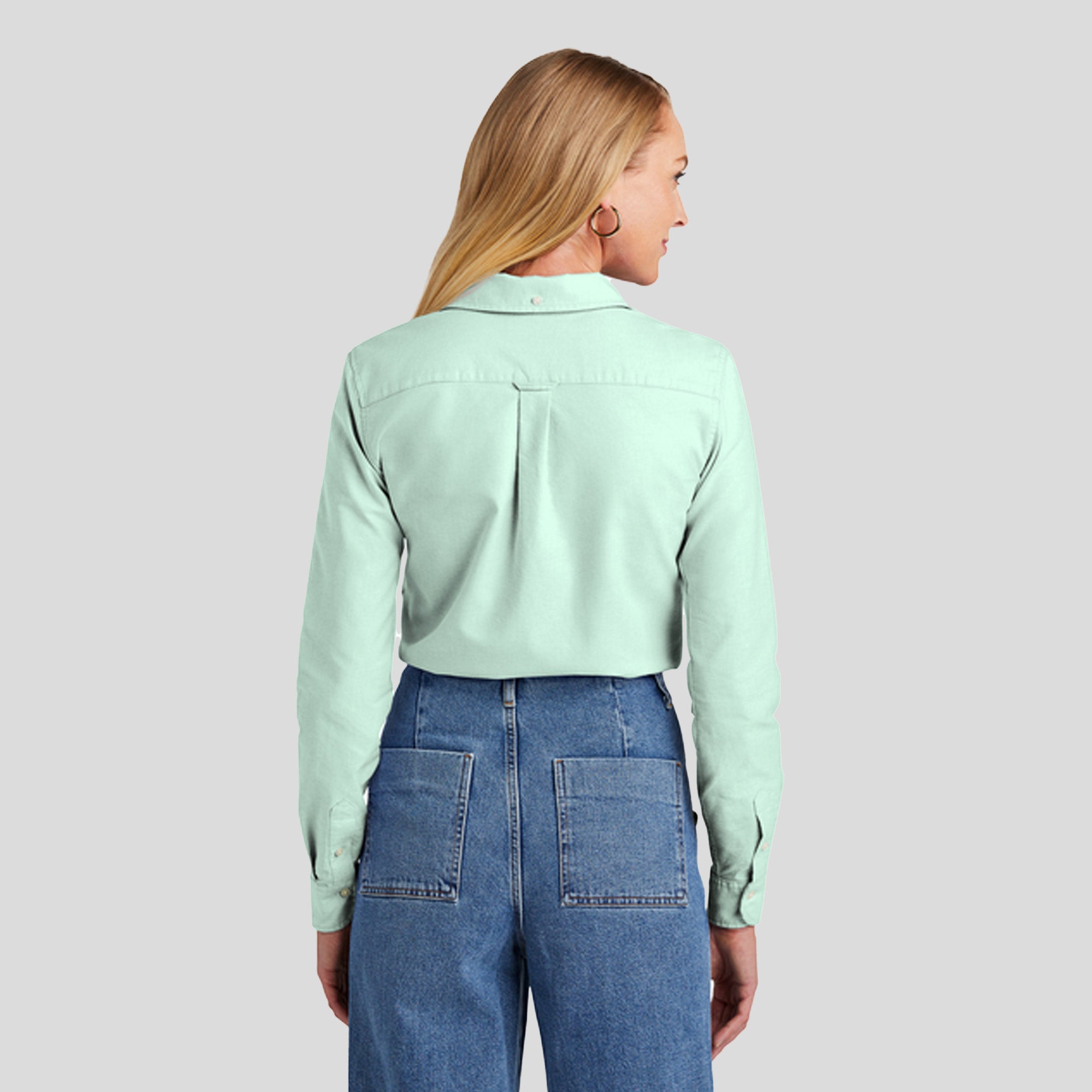 Womenβs Casual Oxford Cloth Shirt | Soft Mint