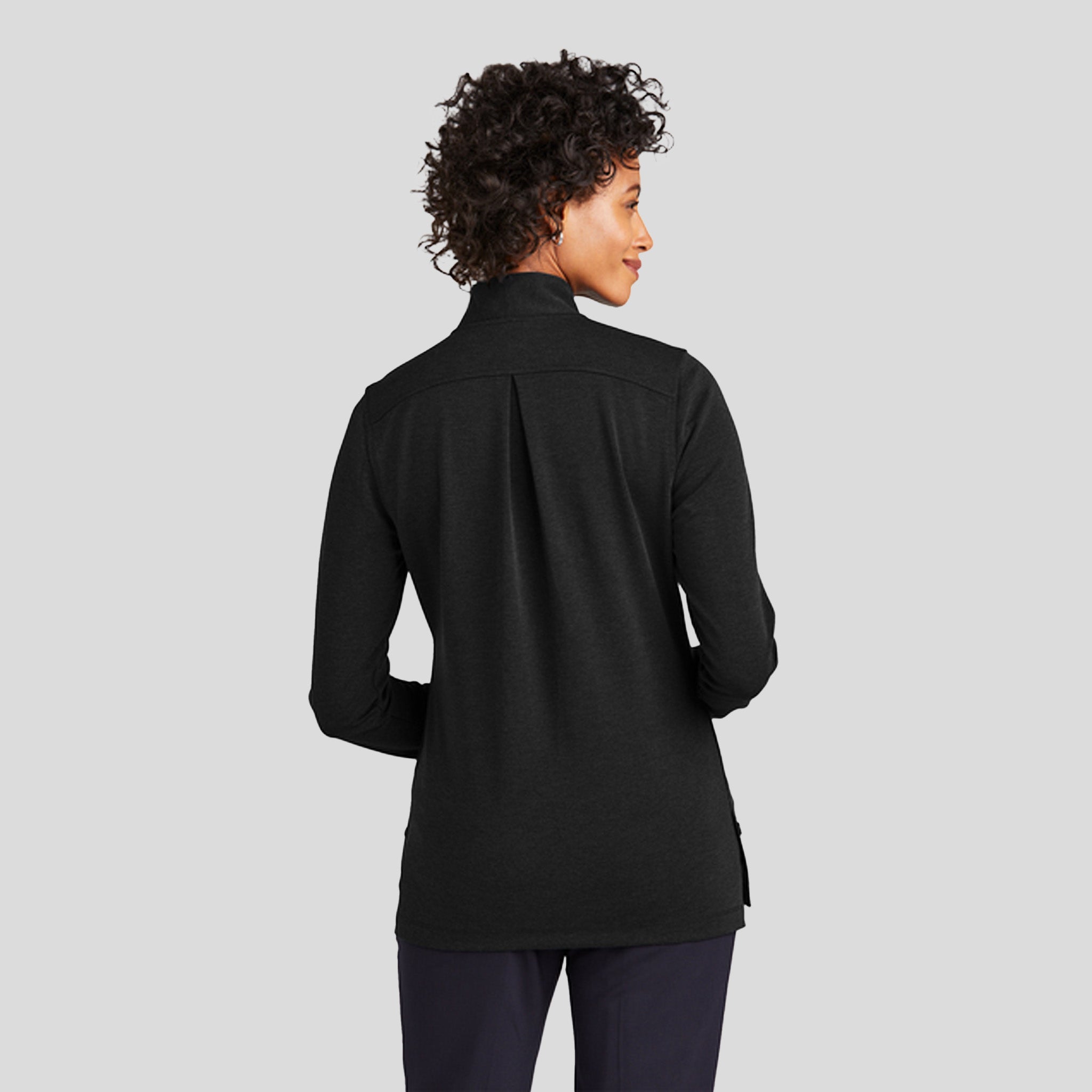 Womenβs Mid-Layer Stretch 1/2-Button | Black Heather