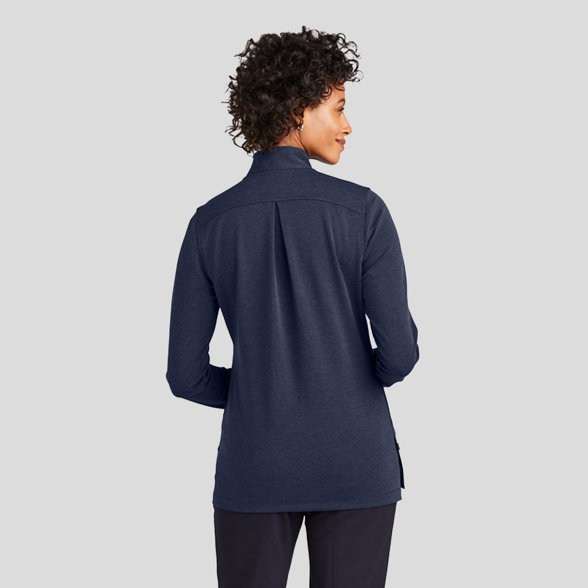 Womenβs Mid-Layer Stretch 1/2-Button | Navy Blazer Heather