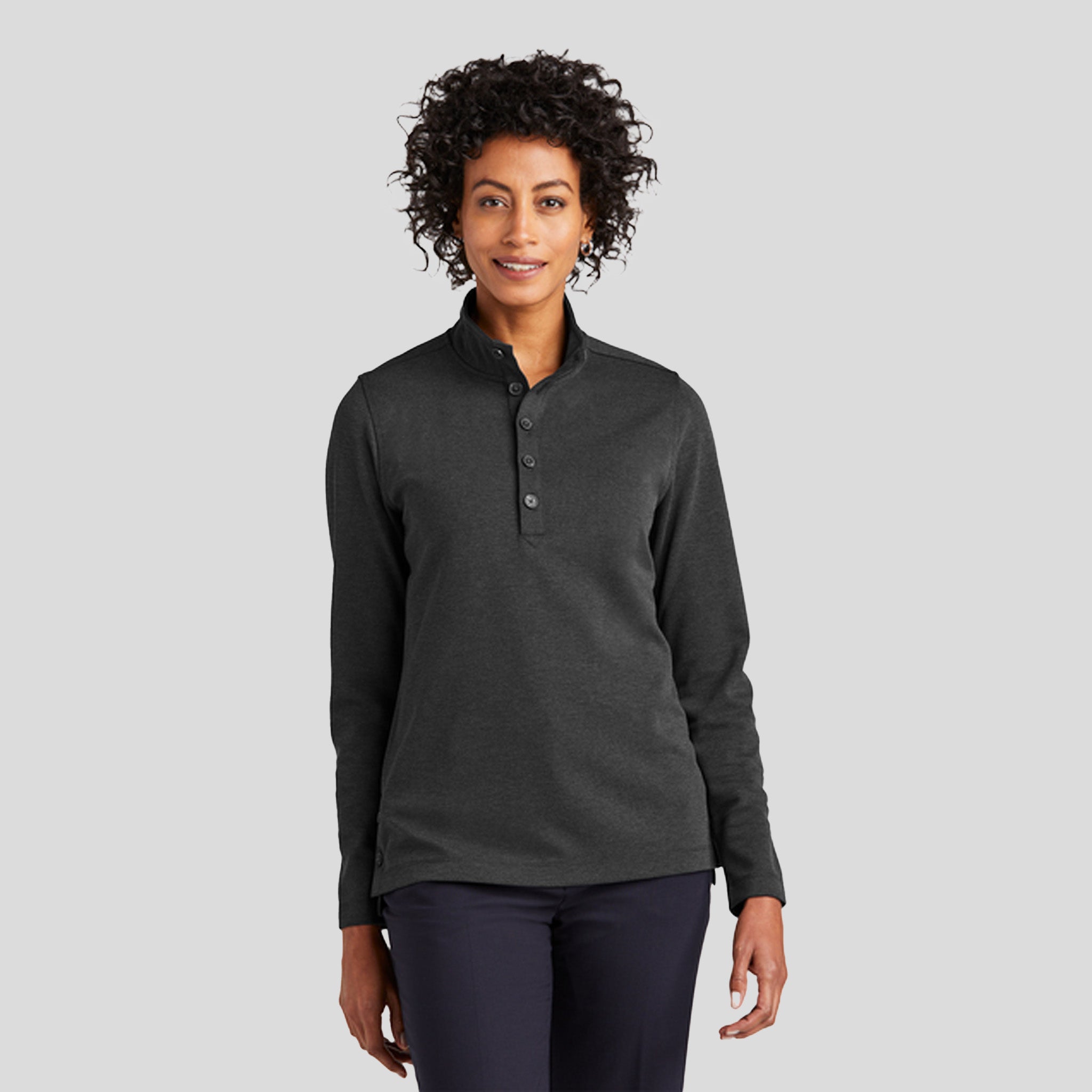 Womenβs Mid-Layer Stretch 1/2-Button | Windsor Grey Heather