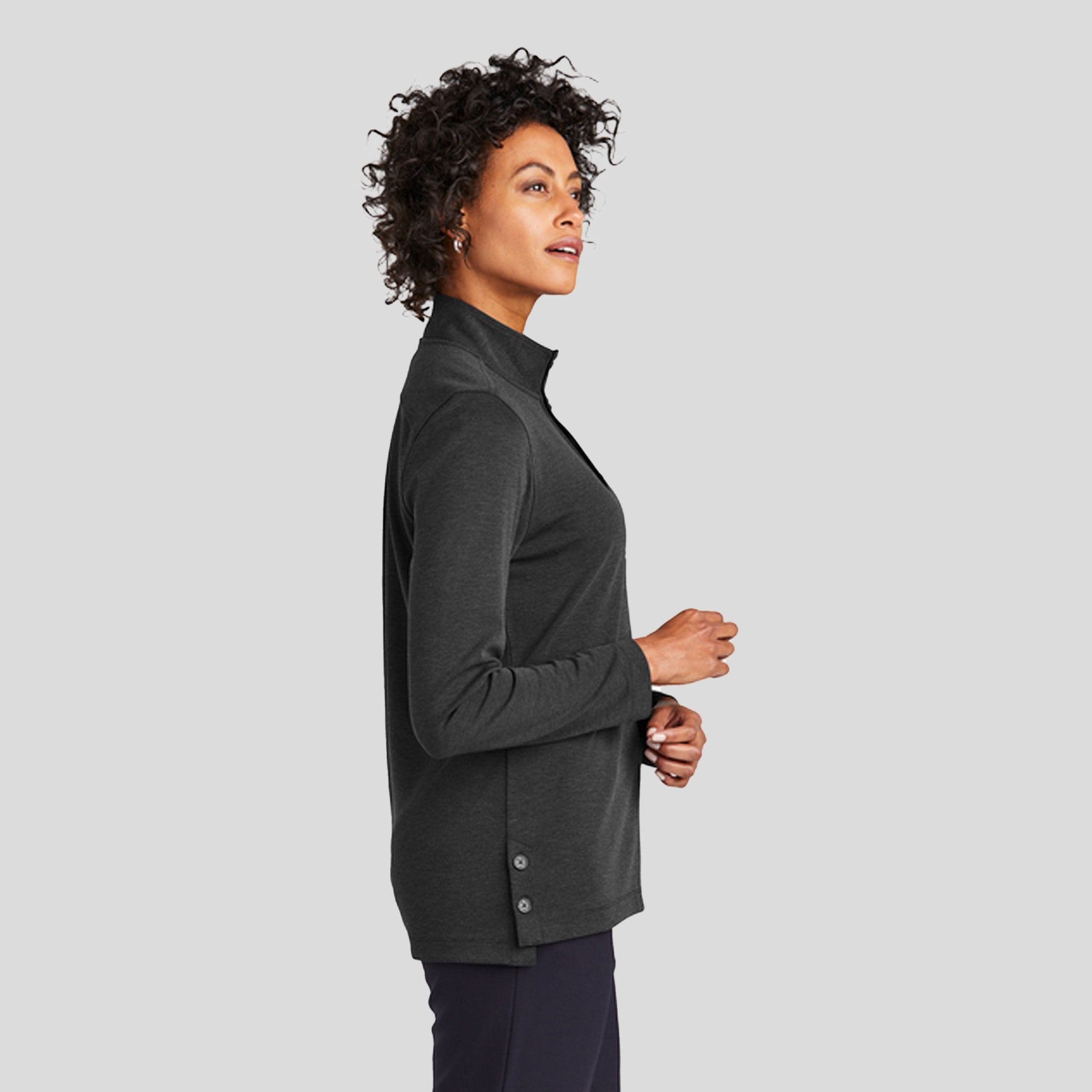 Womenβs Mid-Layer Stretch 1/2-Button | Windsor Grey Heather