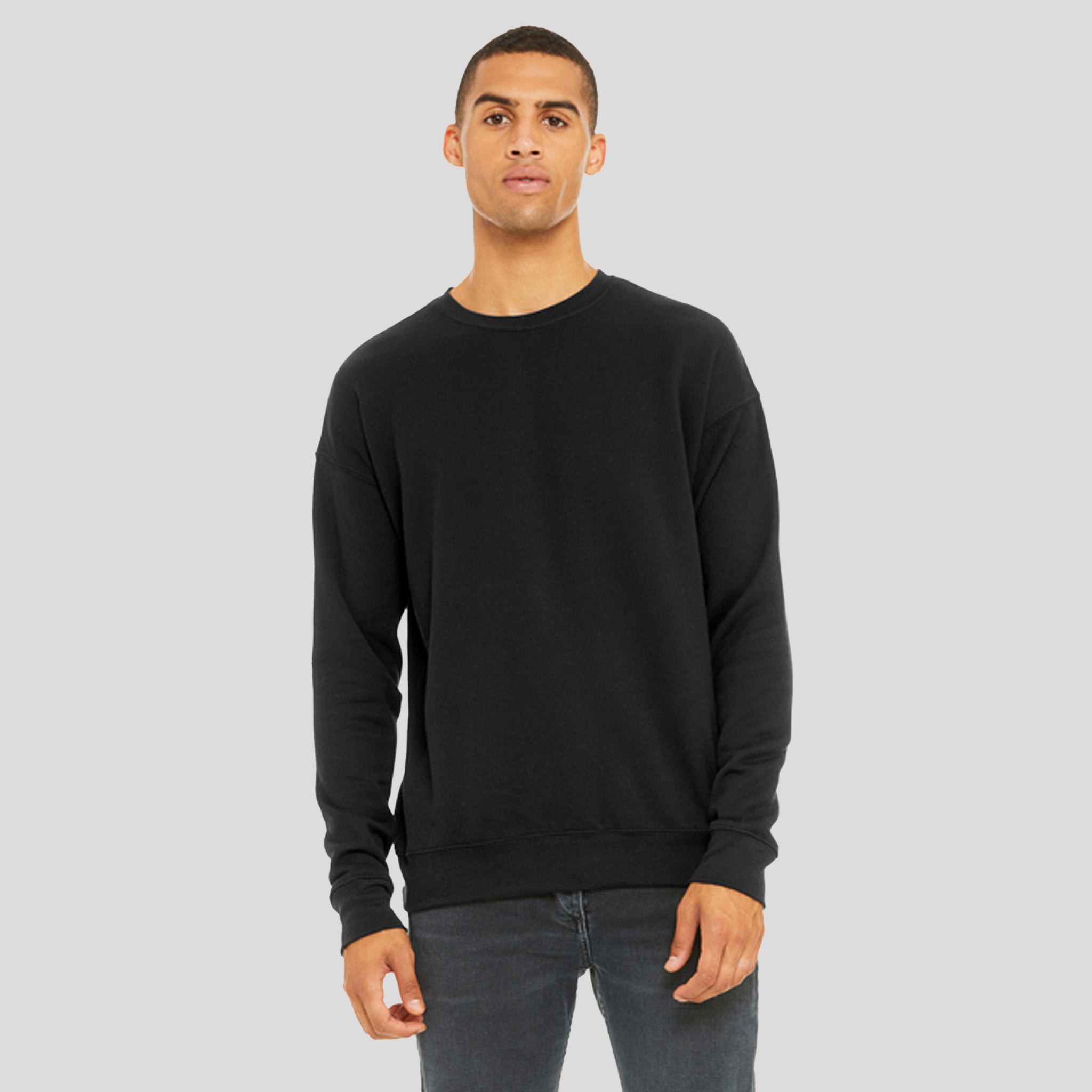 Unisex Sponge Fleece Drop Shoulder Sweatshirt | Black