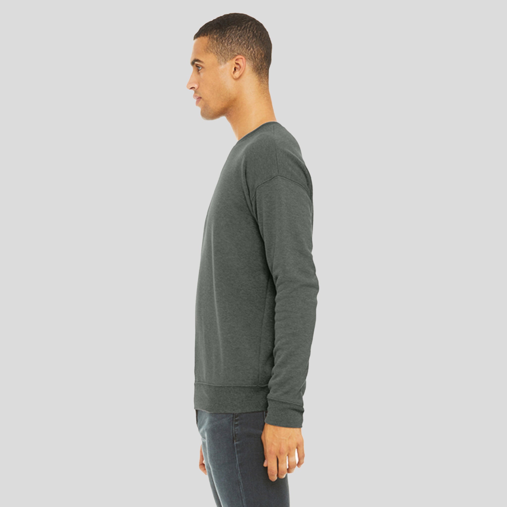Unisex Sponge Fleece Drop Shoulder Sweatshirt | Deep Heather