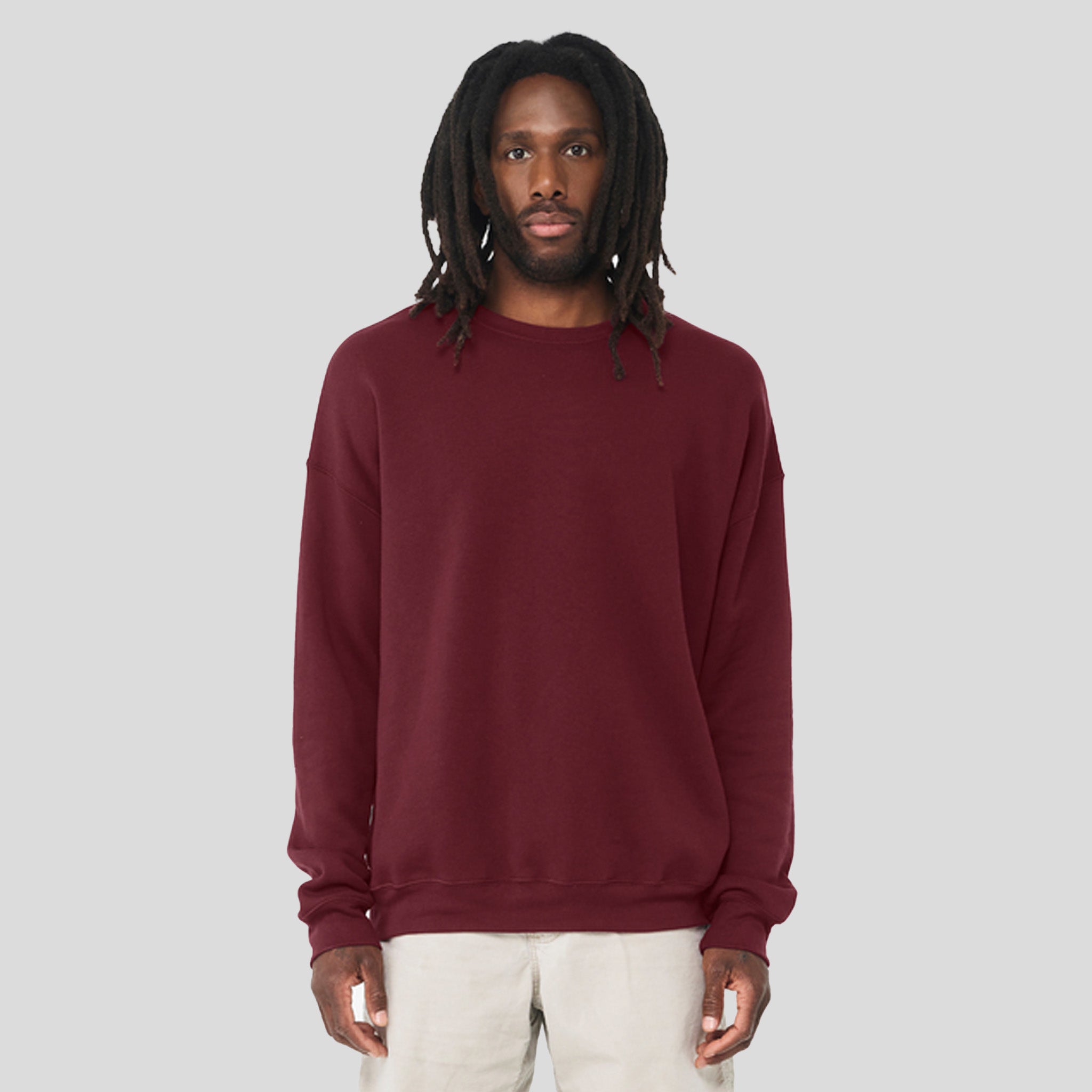 Unisex Sponge Fleece Drop Shoulder Sweatshirt | Maroon