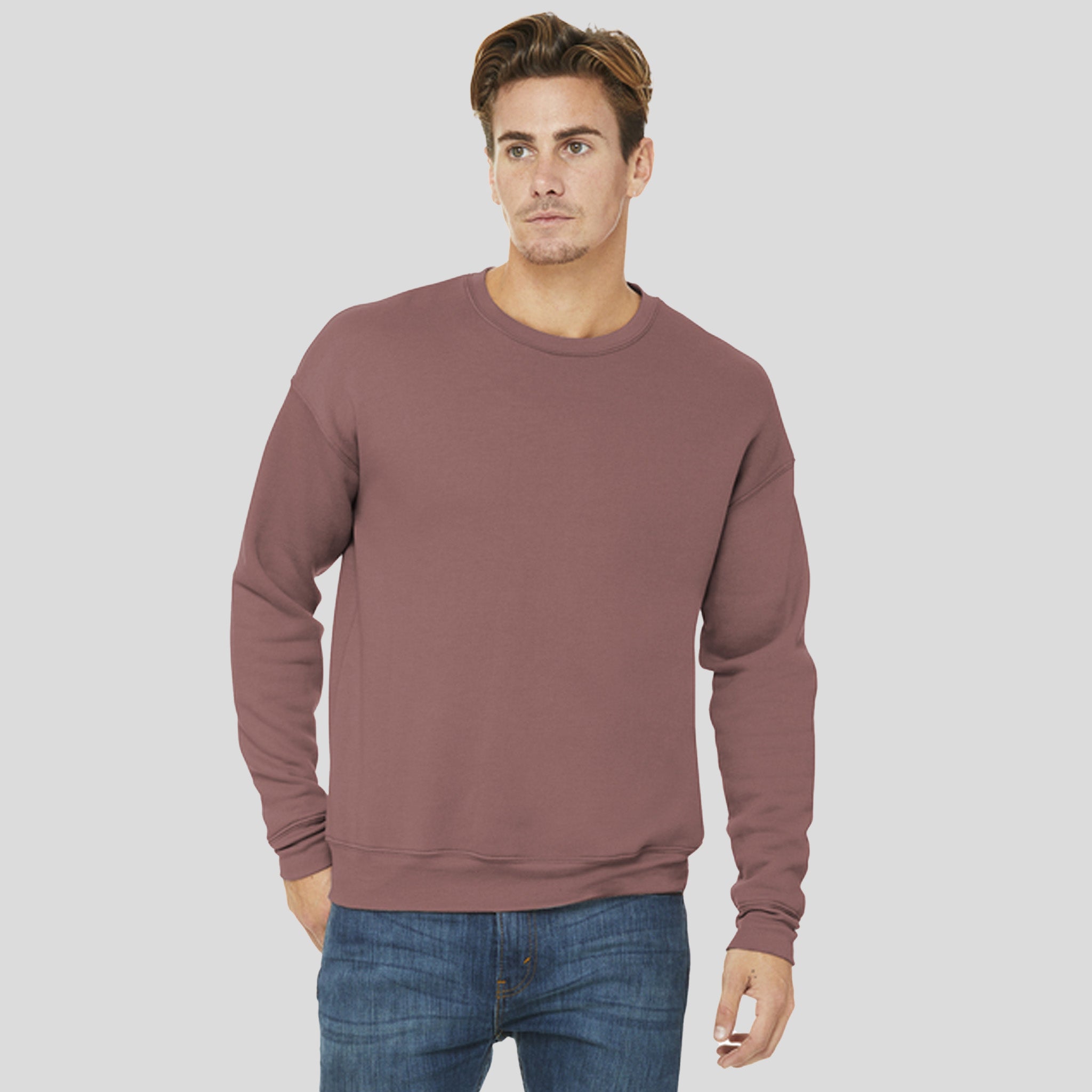 Unisex Sponge Fleece Drop Shoulder Sweatshirt | Mauve