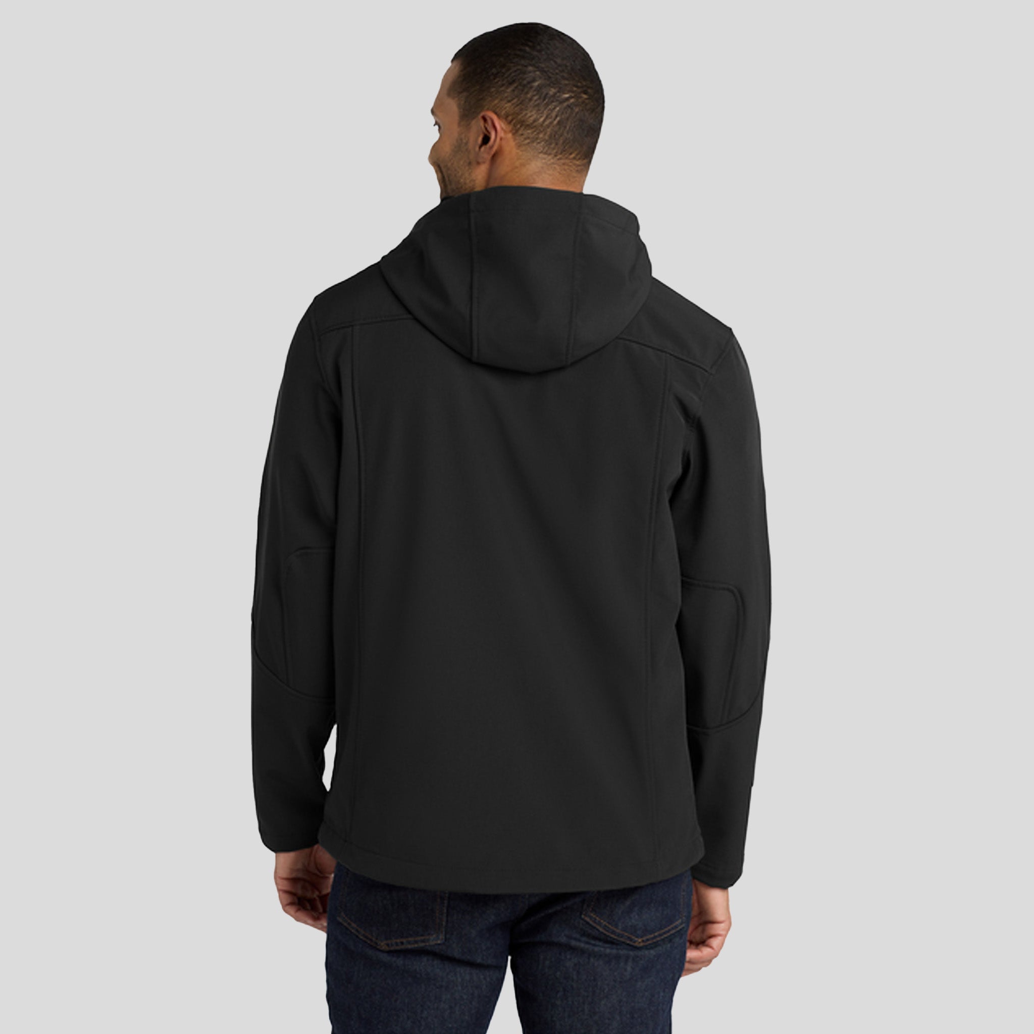 Men's Textured Hooded Soft Shell Jacket | Black