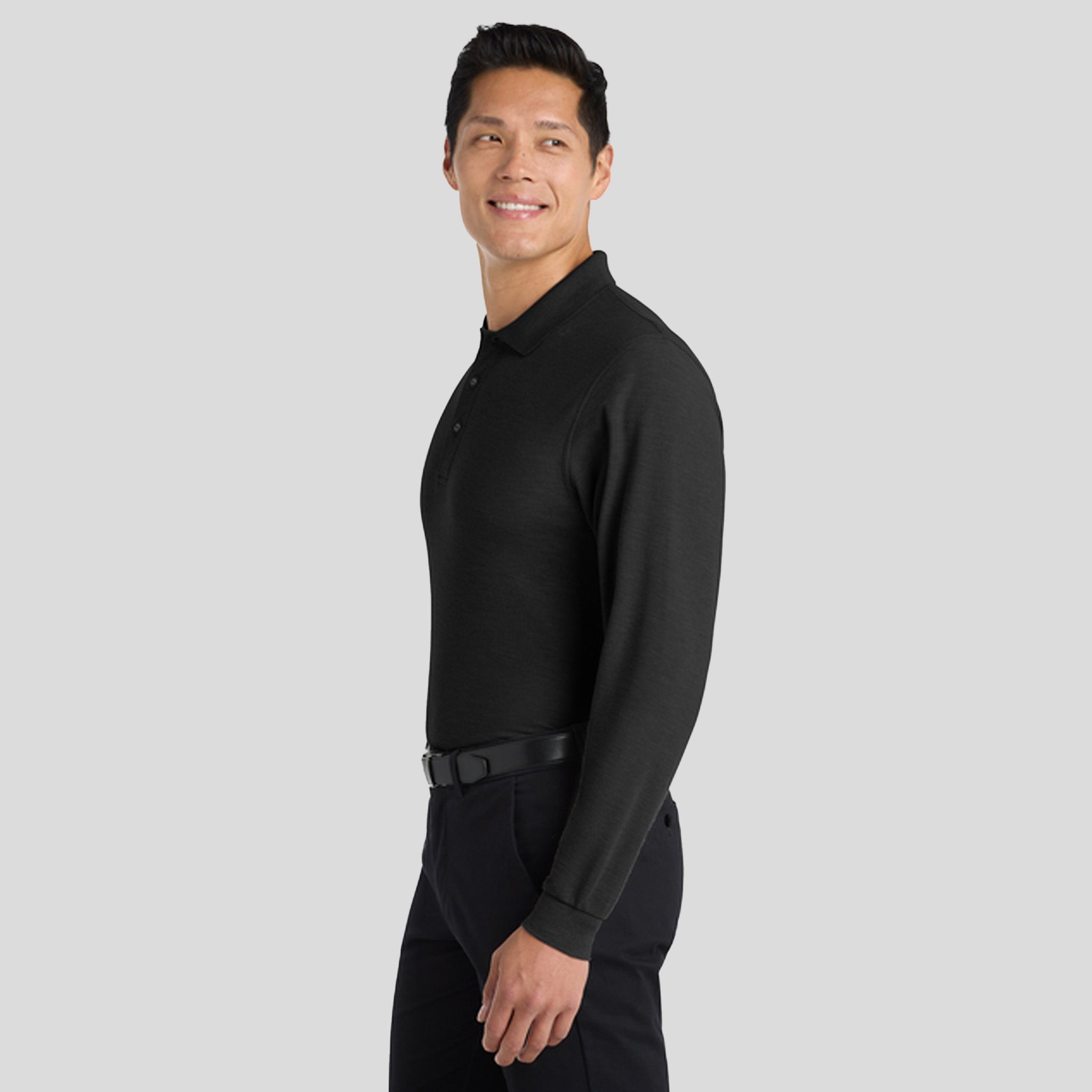 Silk Touchβ’ Long Sleeve Polo | Black