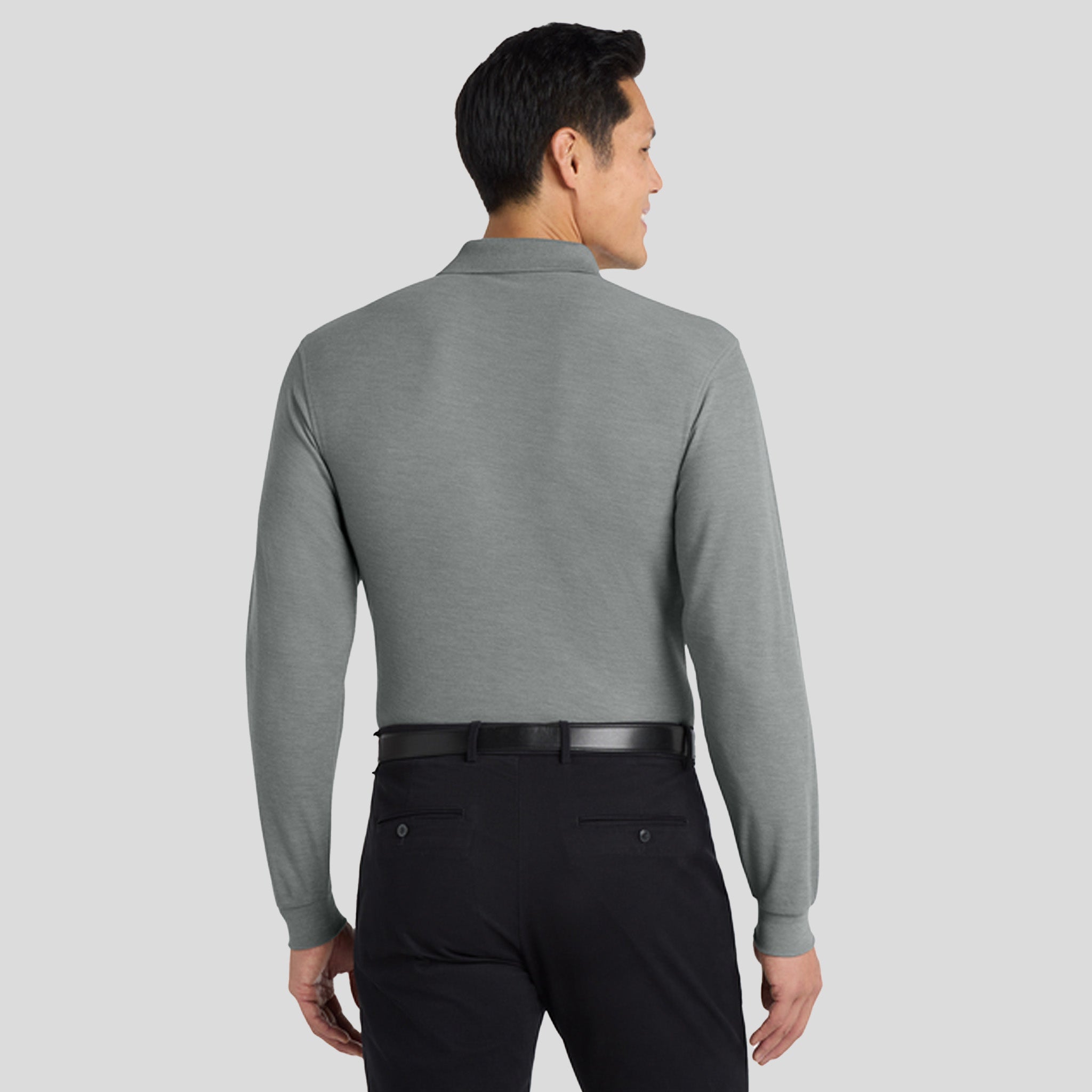 Silk Touchβ’ Long Sleeve Polo | Cool Grey