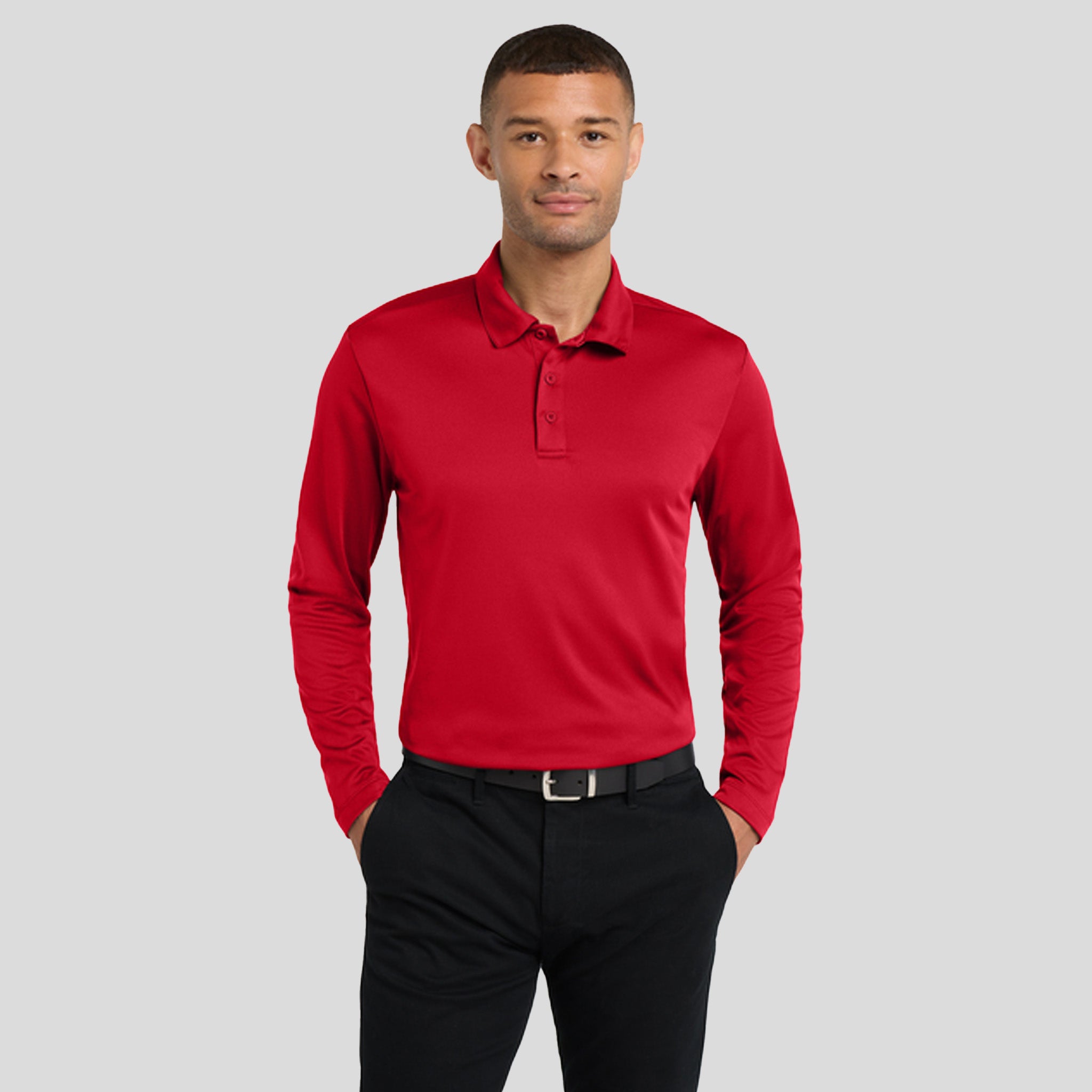 Silk Touch™ Performance Long Sleeve Polo | Red