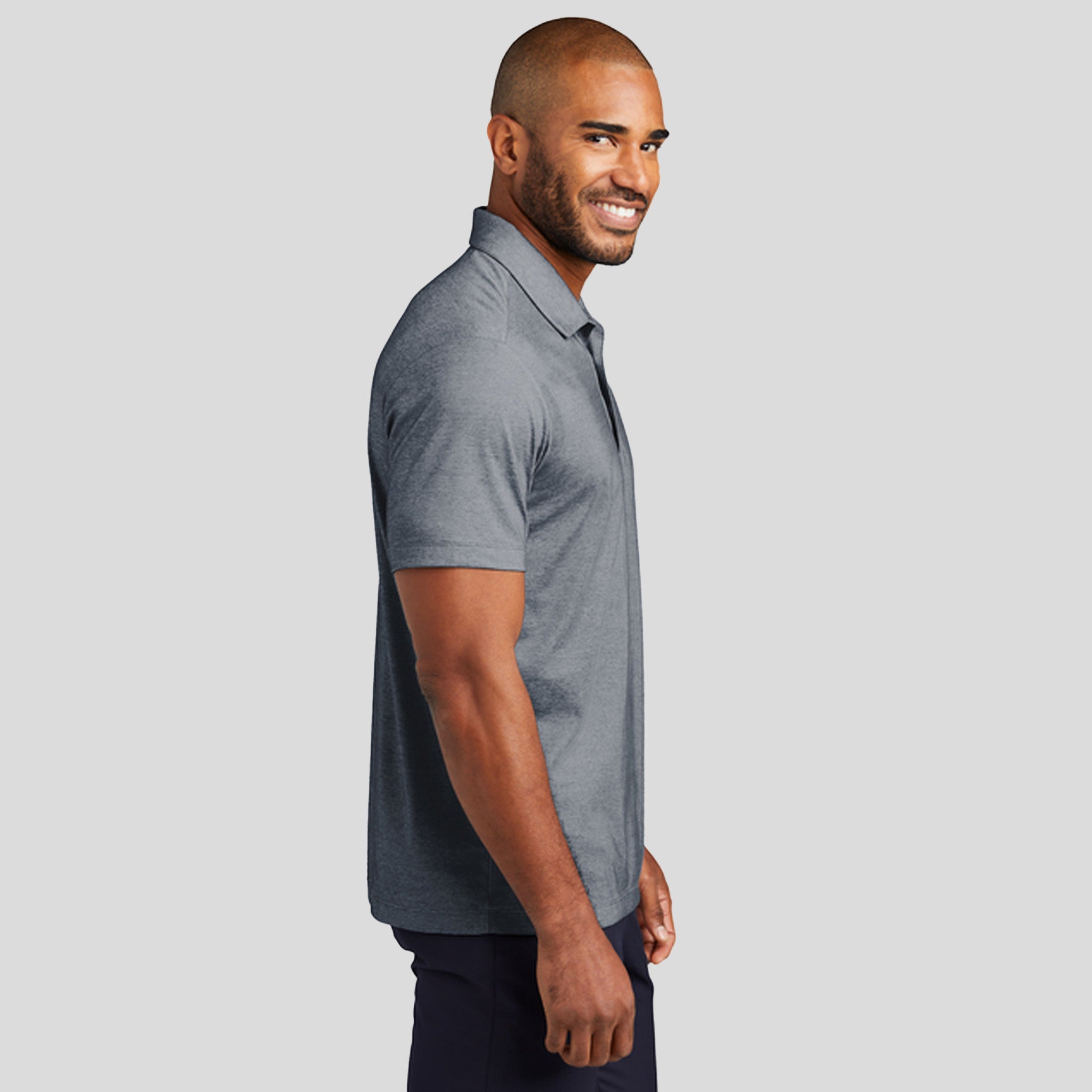 Fine Pique Blend Polo | River Blue Navy Heather