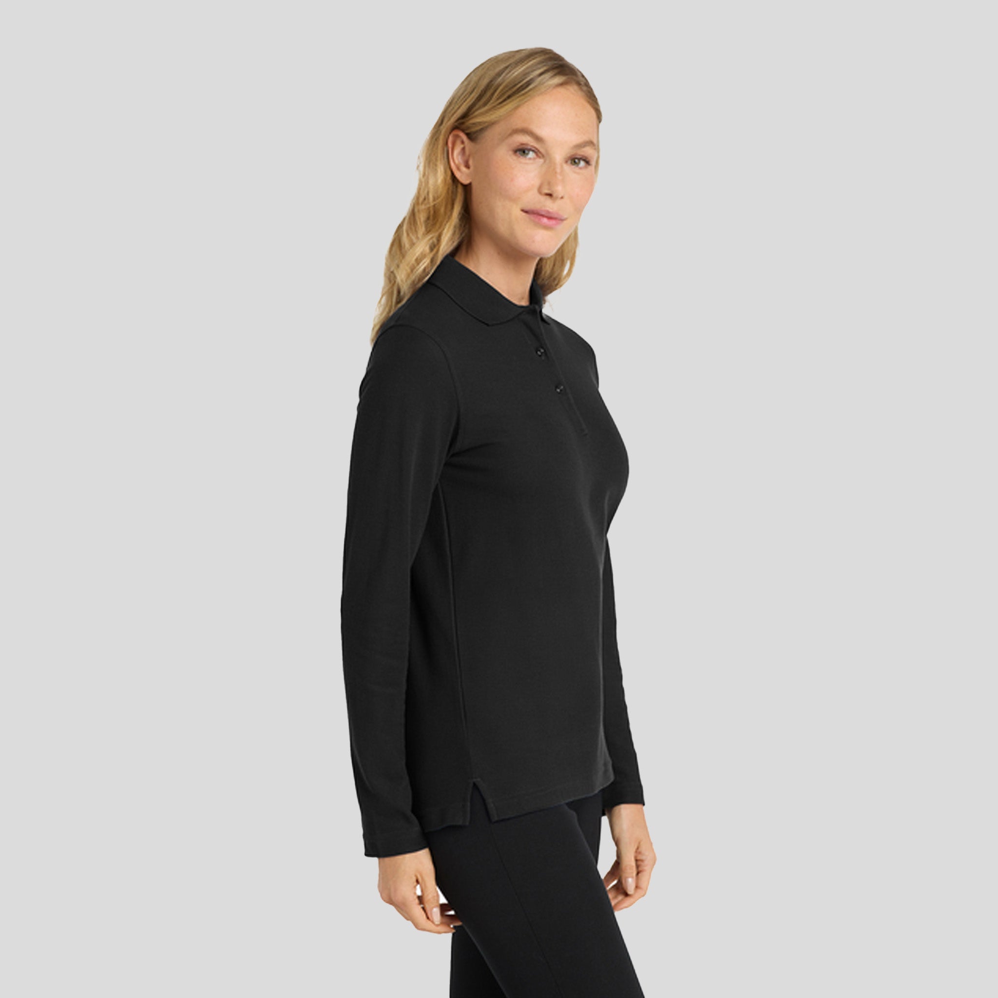 Women's Silk Touchβ’ Long Sleeve Polo | Black