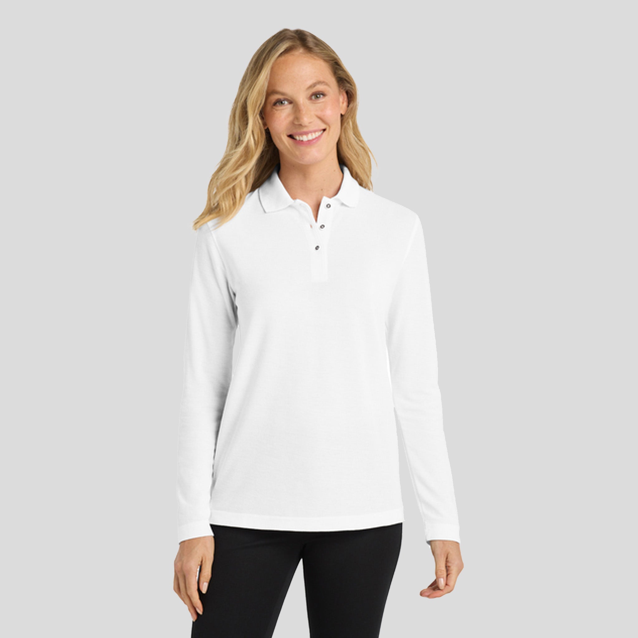 Women's Silk Touchβ’ Long Sleeve Polo | White