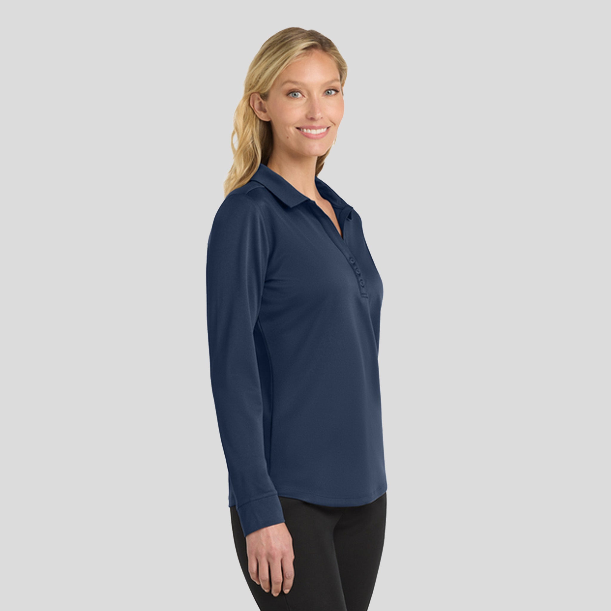 Women's Silk Touch™ Performance Long Sleeve Polo | Navy