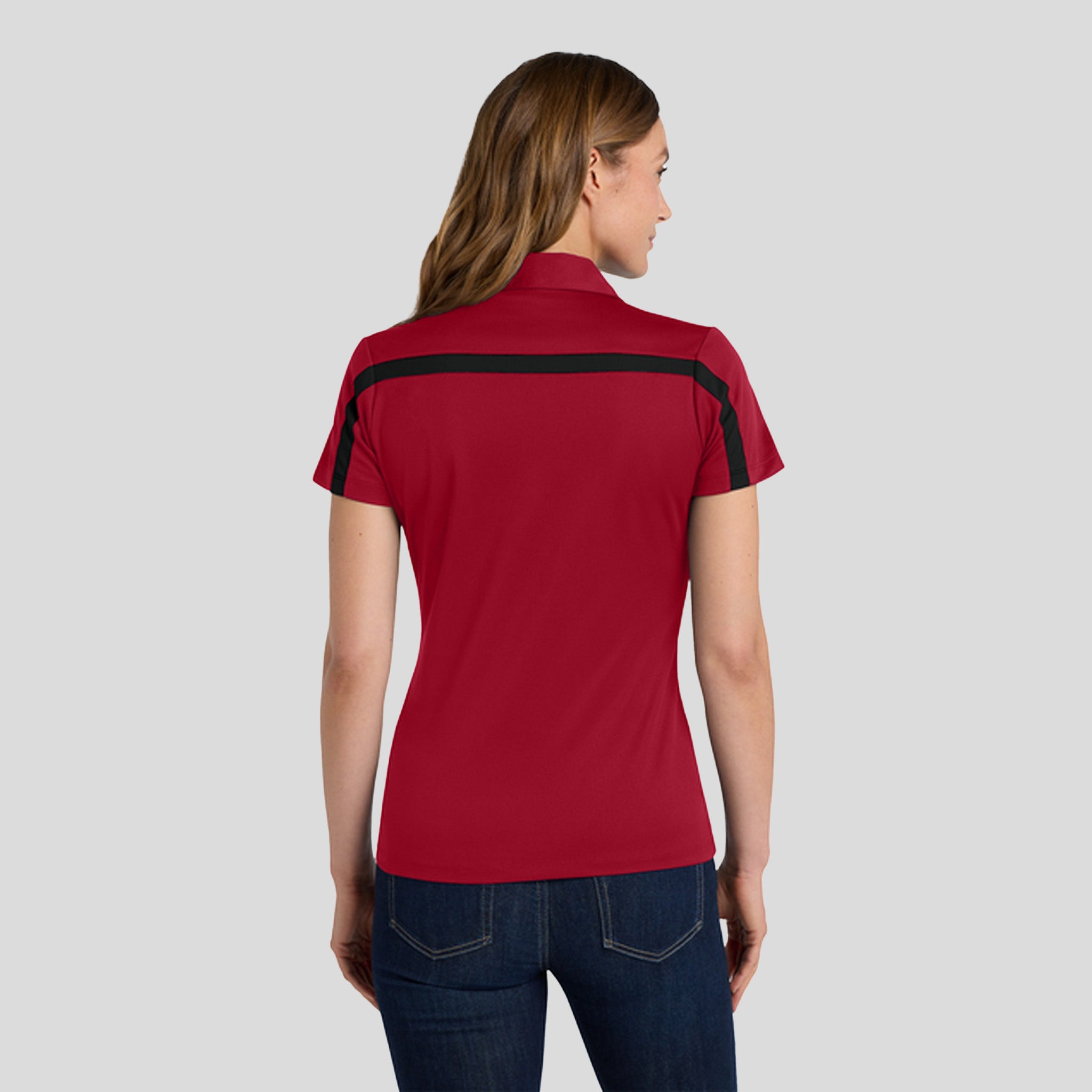 Women's Silk Touch™ Performance Colorblock Stripe Polo | Red/Black