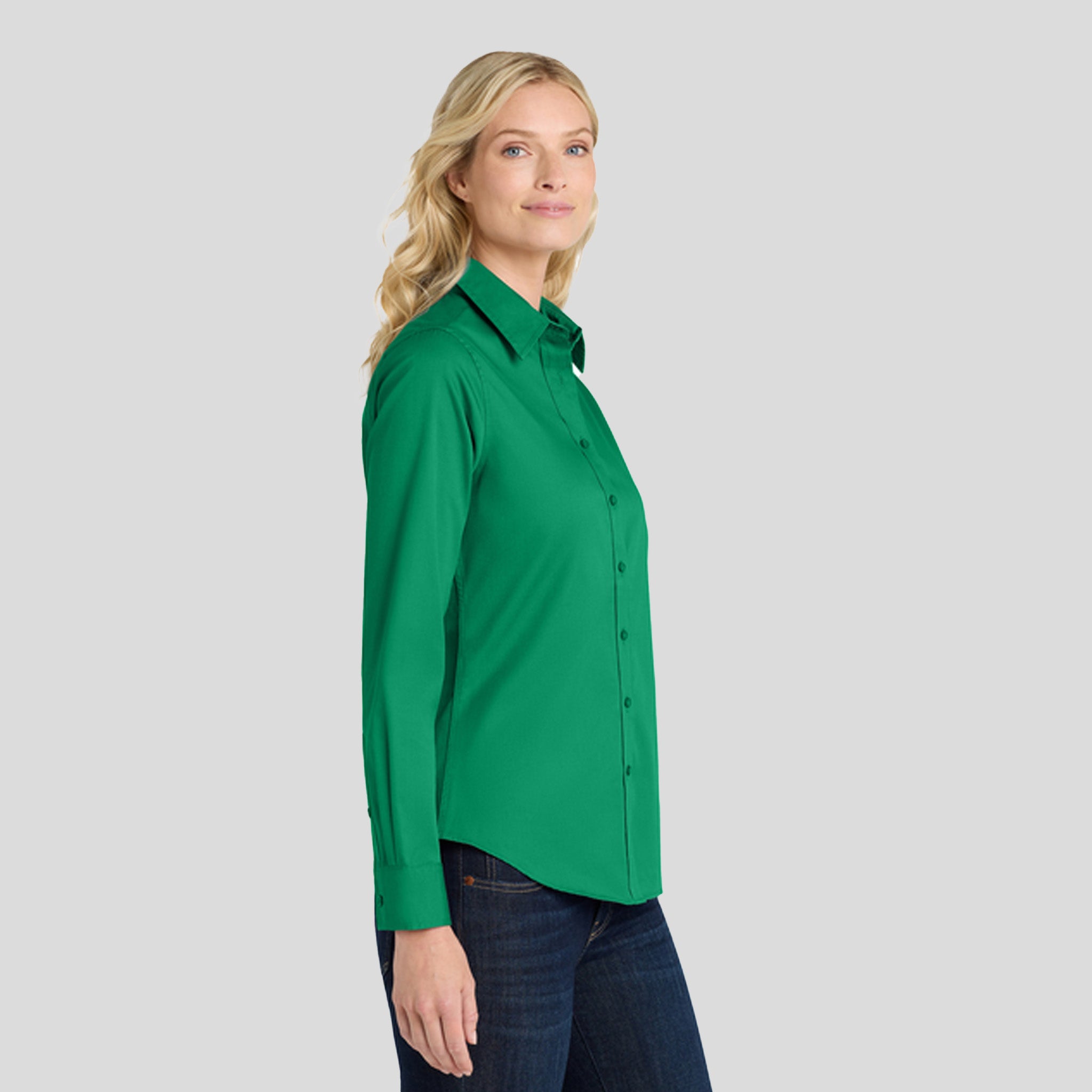 Women's Long Sleeve Easy Care Shirt | Court Green