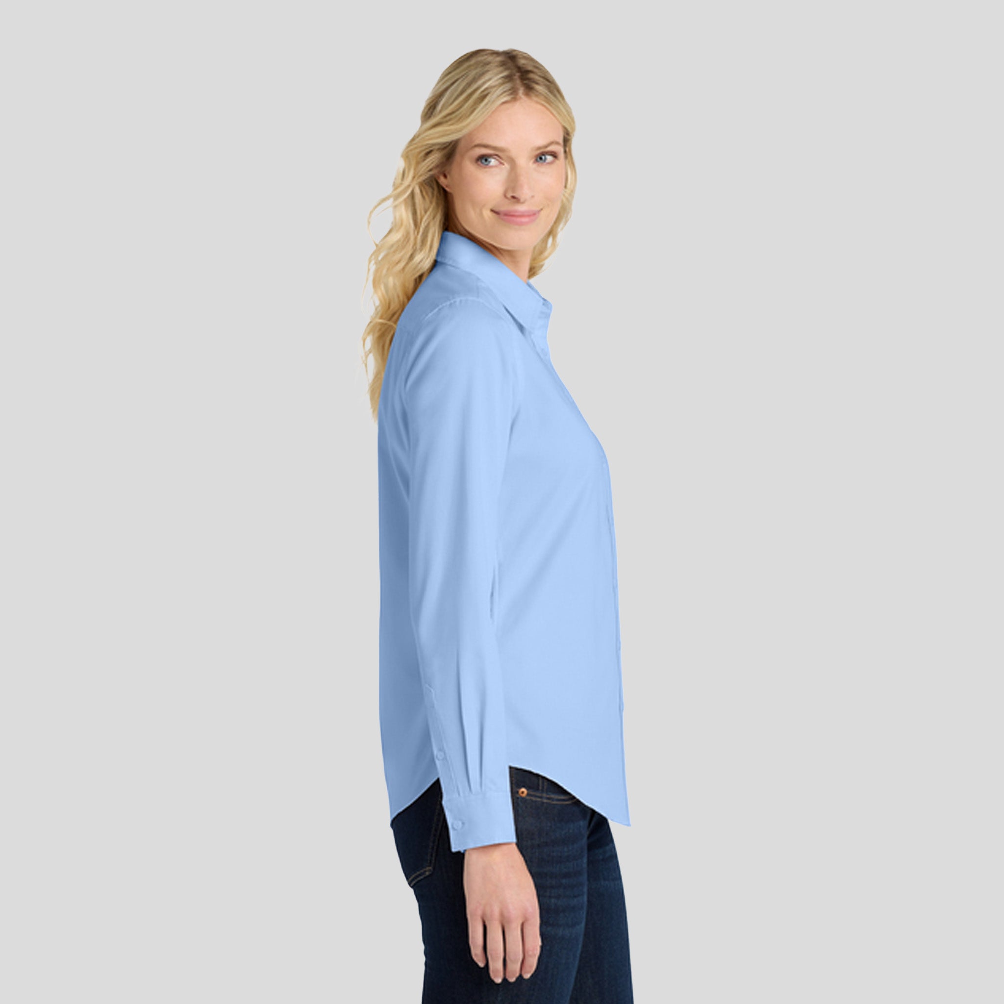 Women's Long Sleeve Easy Care Shirt | Light Blue/Light Stone