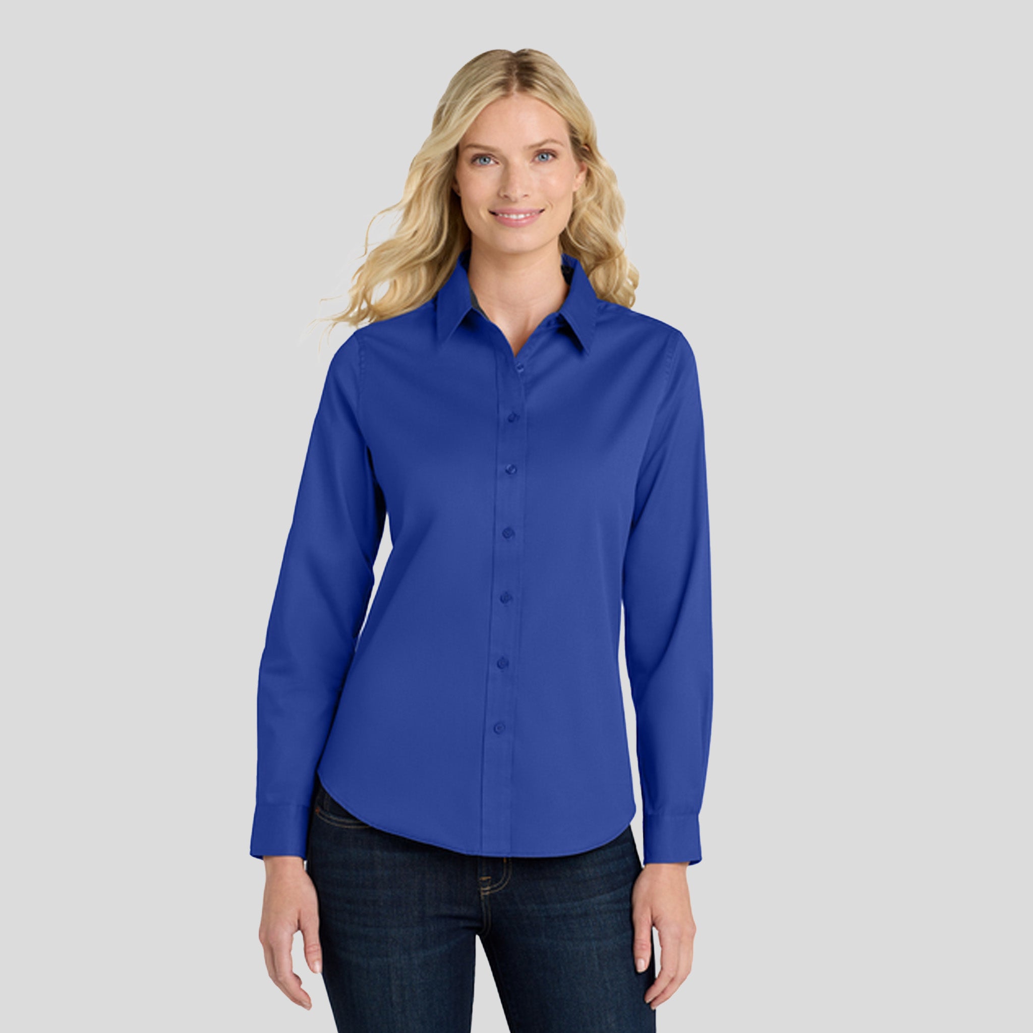 Women's Long Sleeve Easy Care Shirt | Royal/Classic Navy
