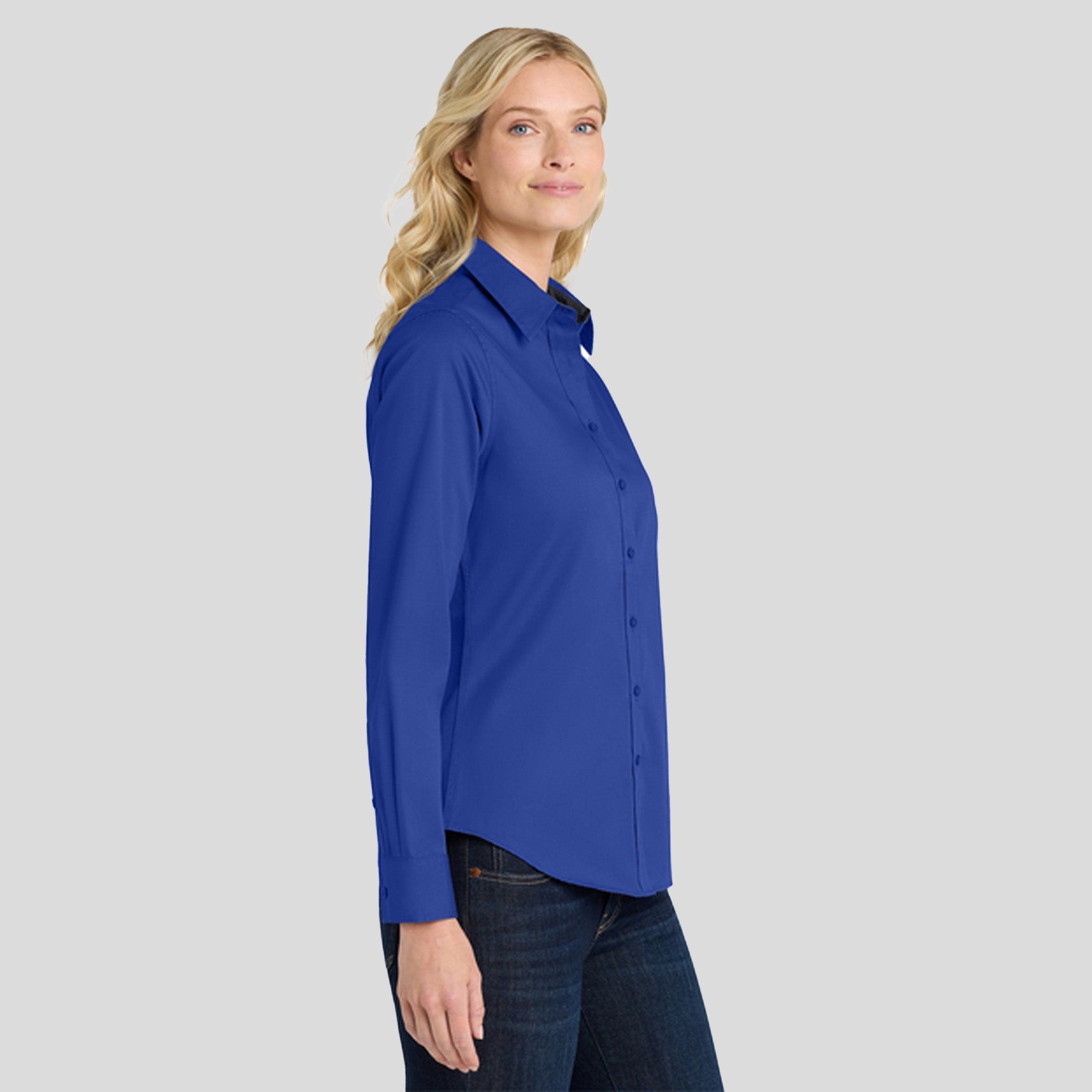 Women's Long Sleeve Easy Care Shirt | Royal/Classic Navy