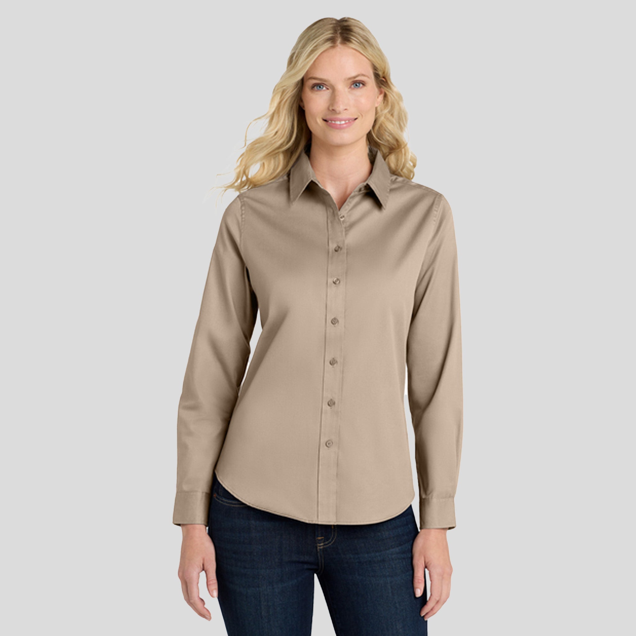 Women's Long Sleeve Easy Care Shirt | Stone