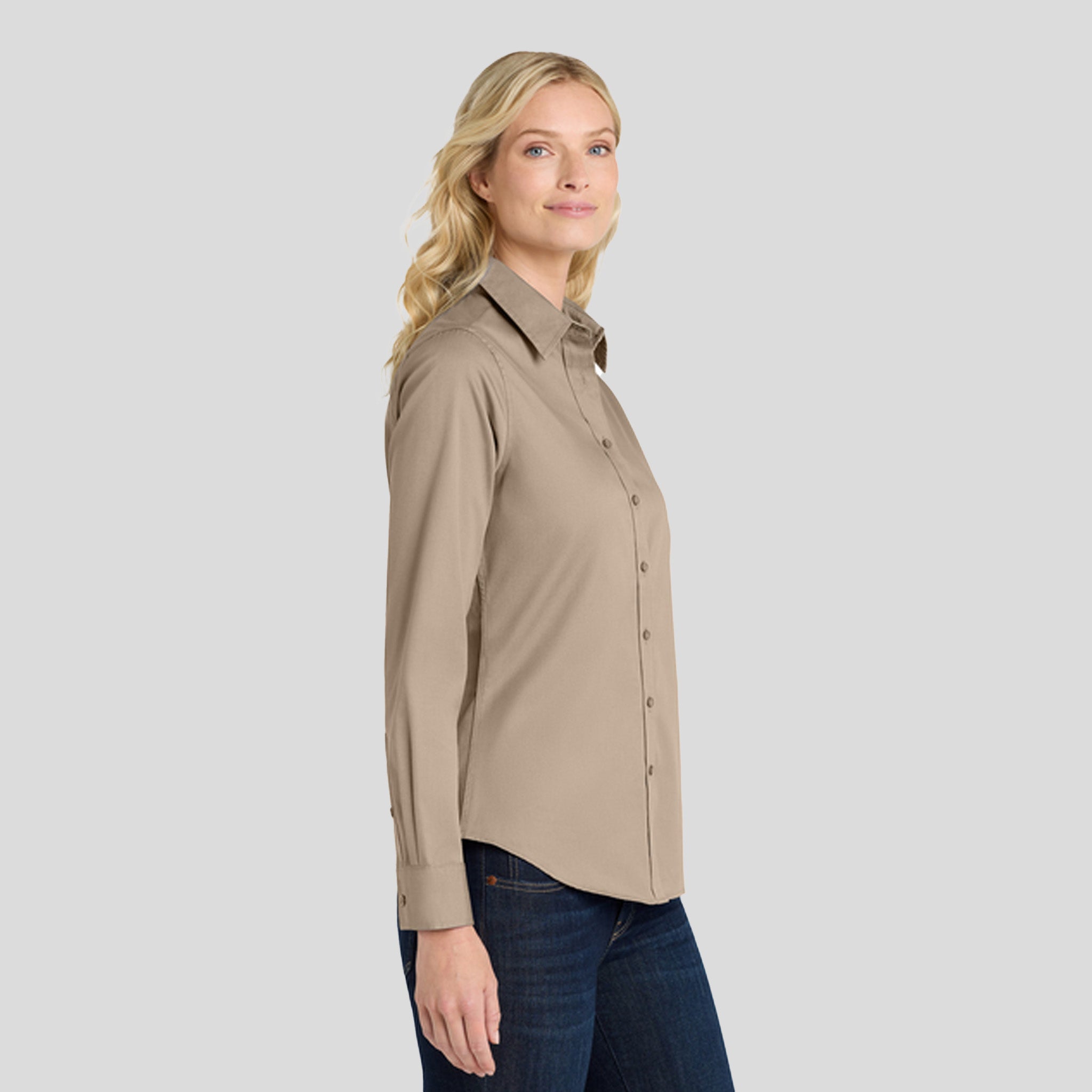 Women's Long Sleeve Easy Care Shirt | Stone