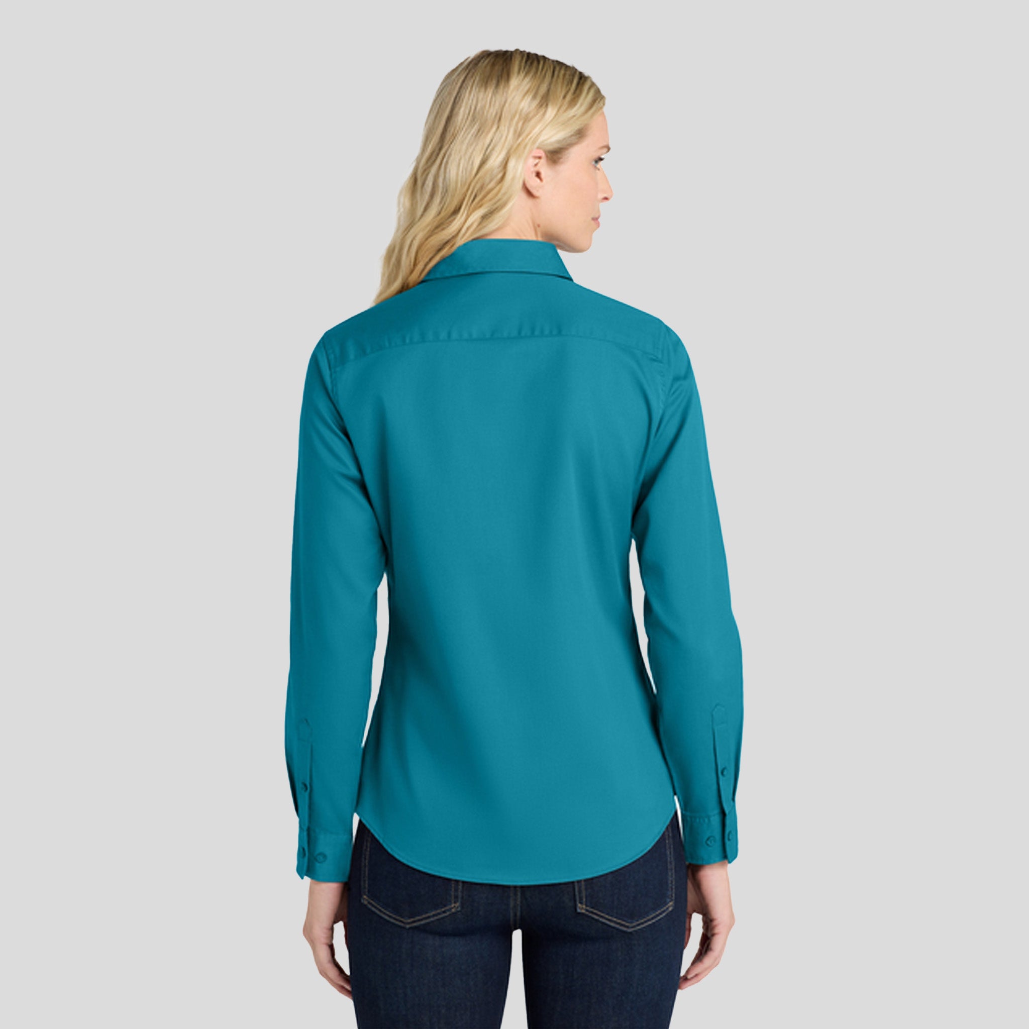 Women's Long Sleeve Easy Care Shirt | Teal Green