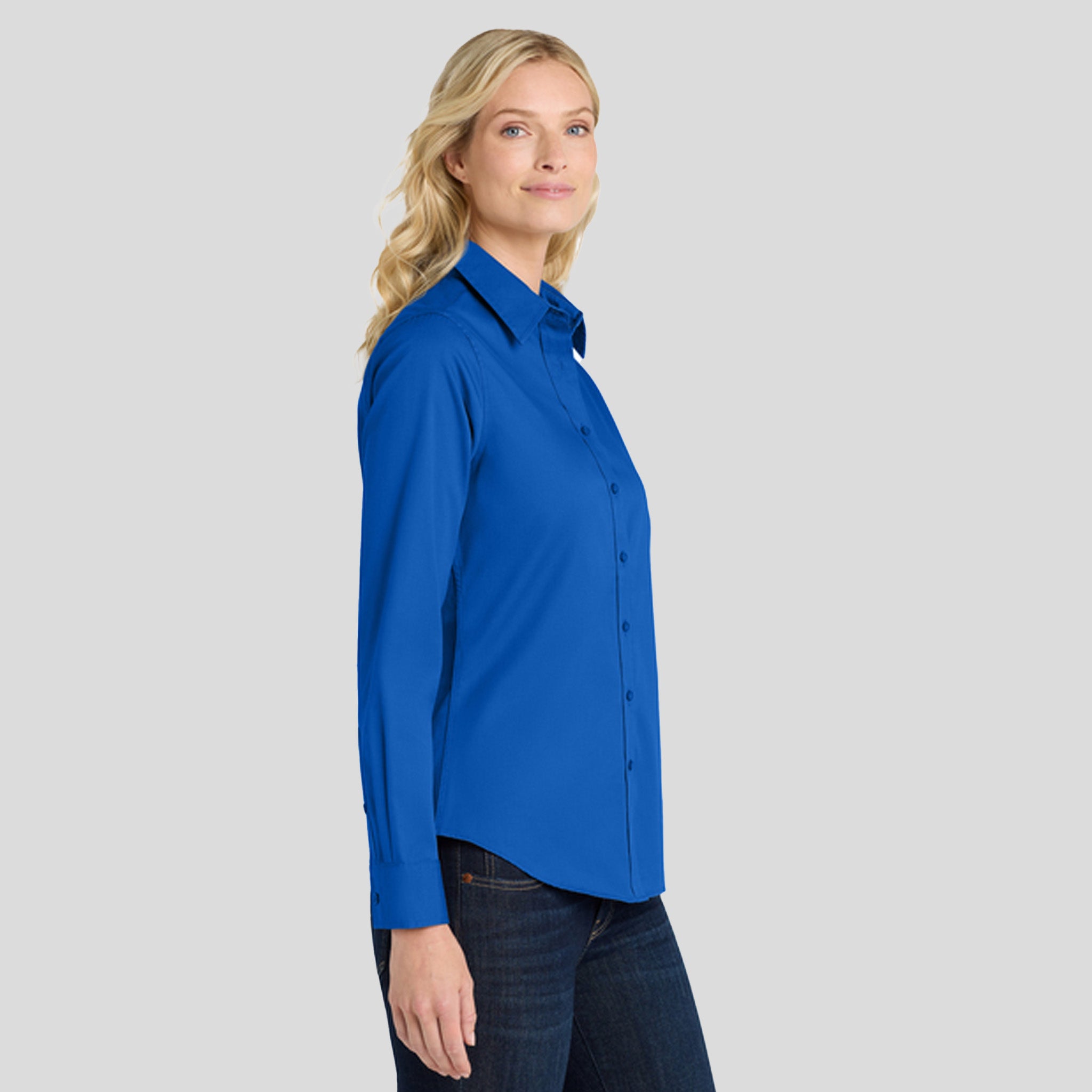 Women's Long Sleeve Easy Care Shirt | Strong Blue