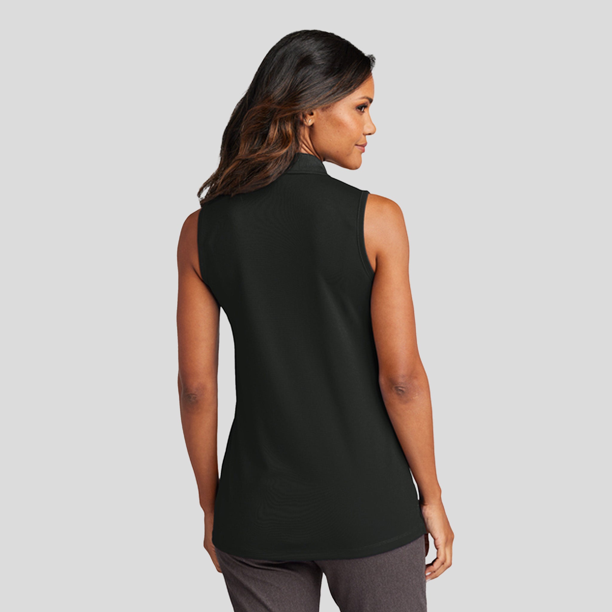 Women's Dry Zone® UV Micro-Mesh Sleeveless Polo | Deep Black