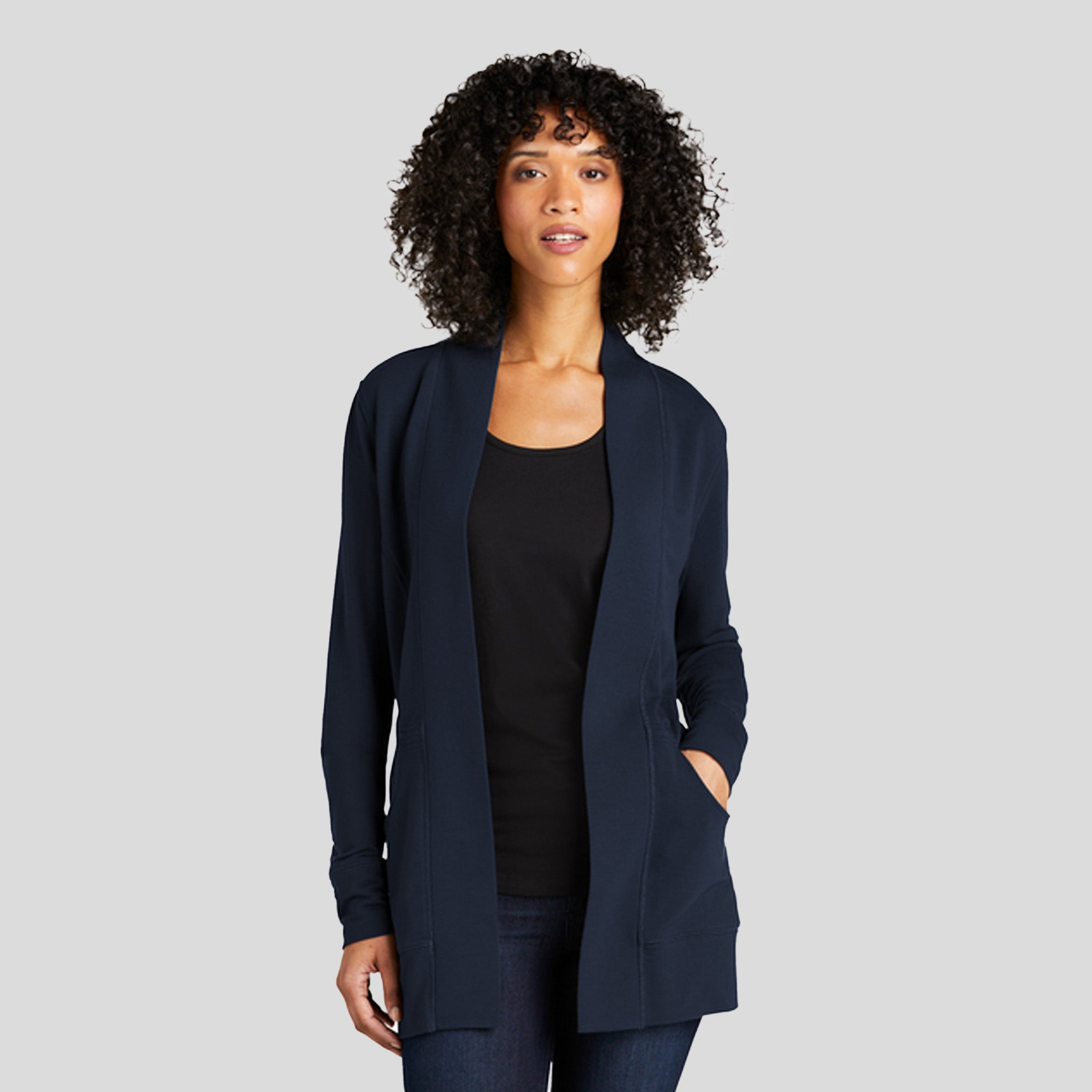 Women's Microterry Cardigan | River Blue Navy
