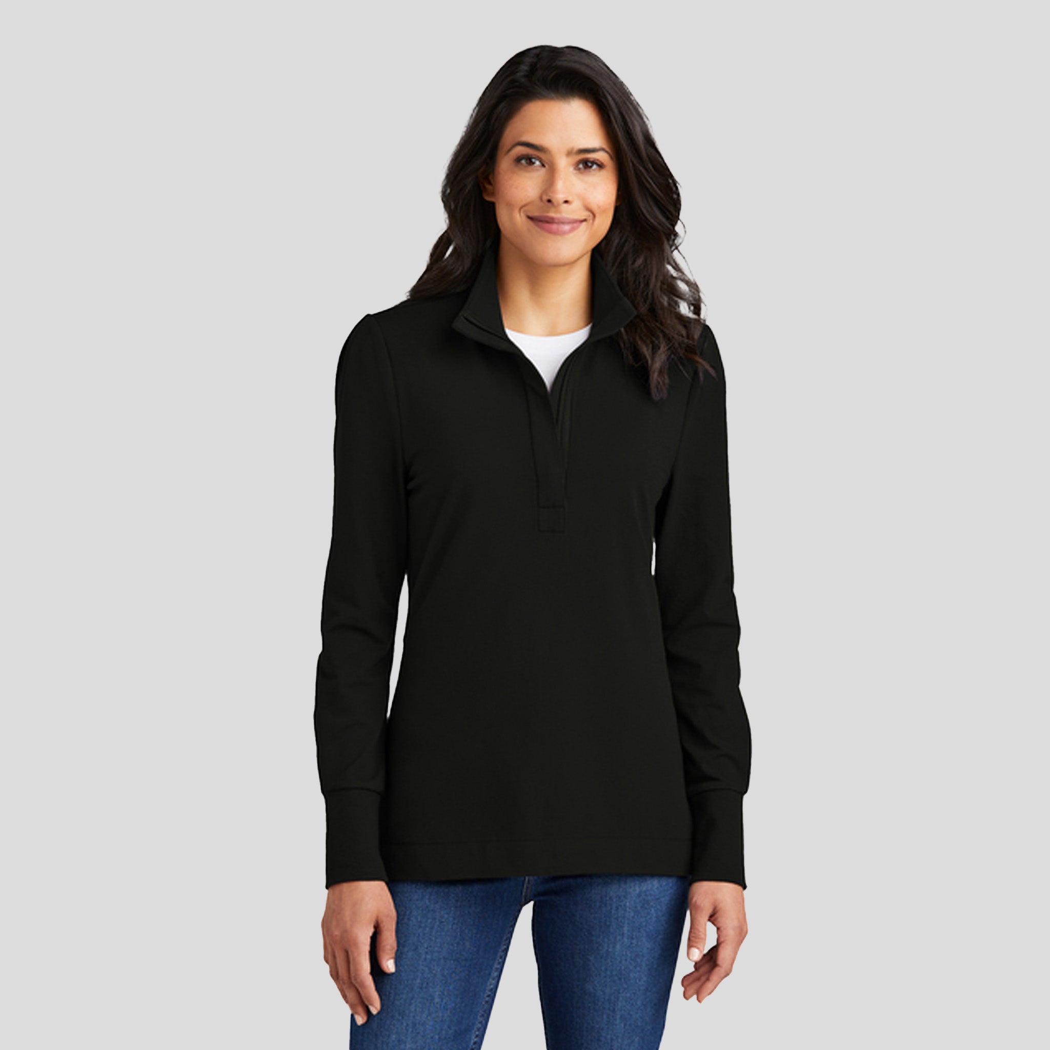 Women's Fairway Stretch 1/4-Zip | Deep Black