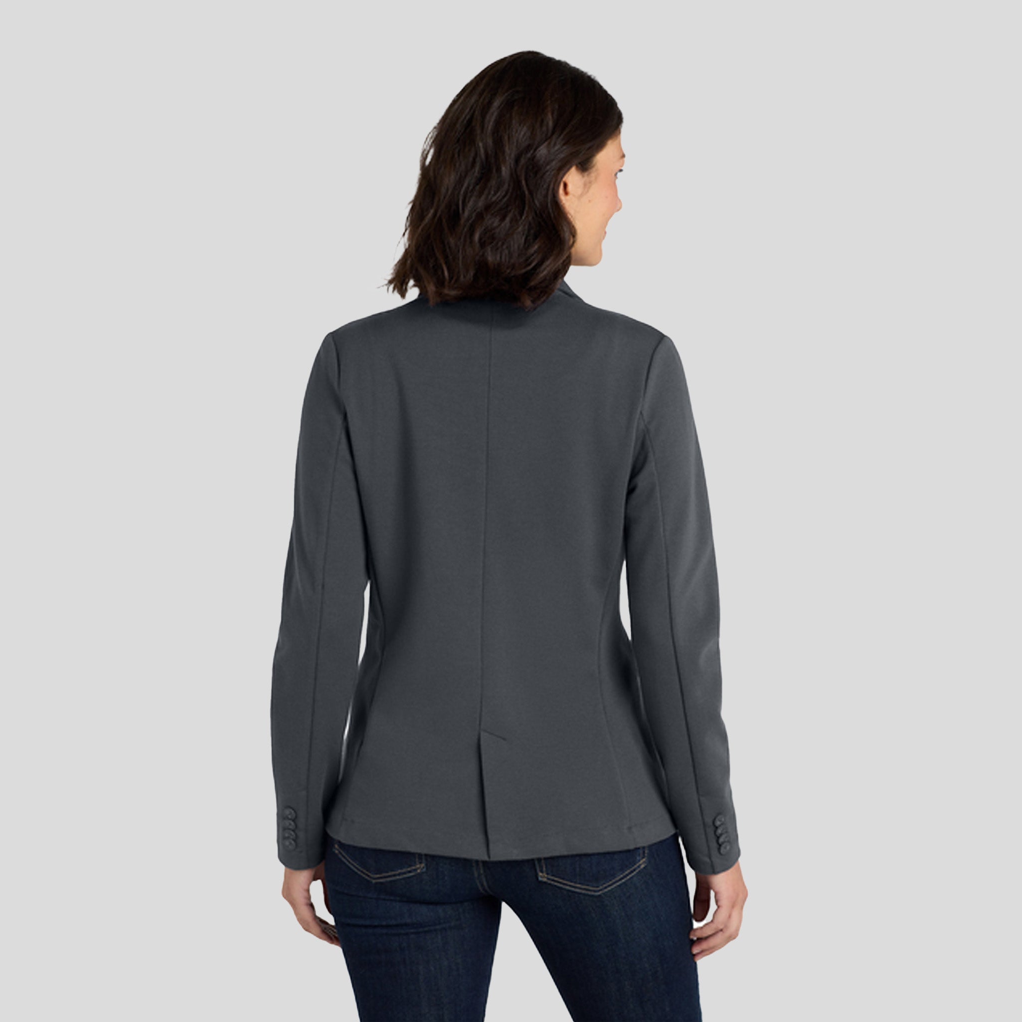 Women's Knit Blazer | Battleship Grey