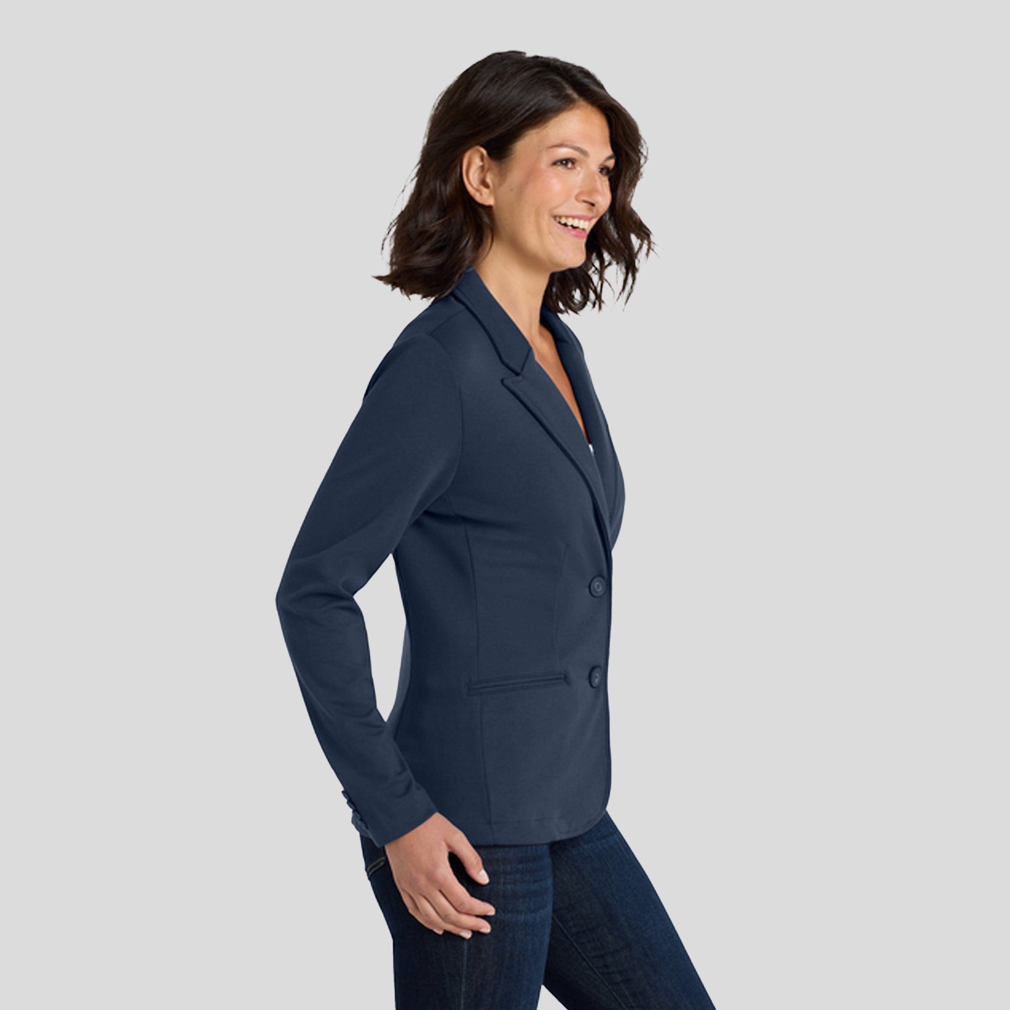 Women's Knit Blazer | Deep Navy