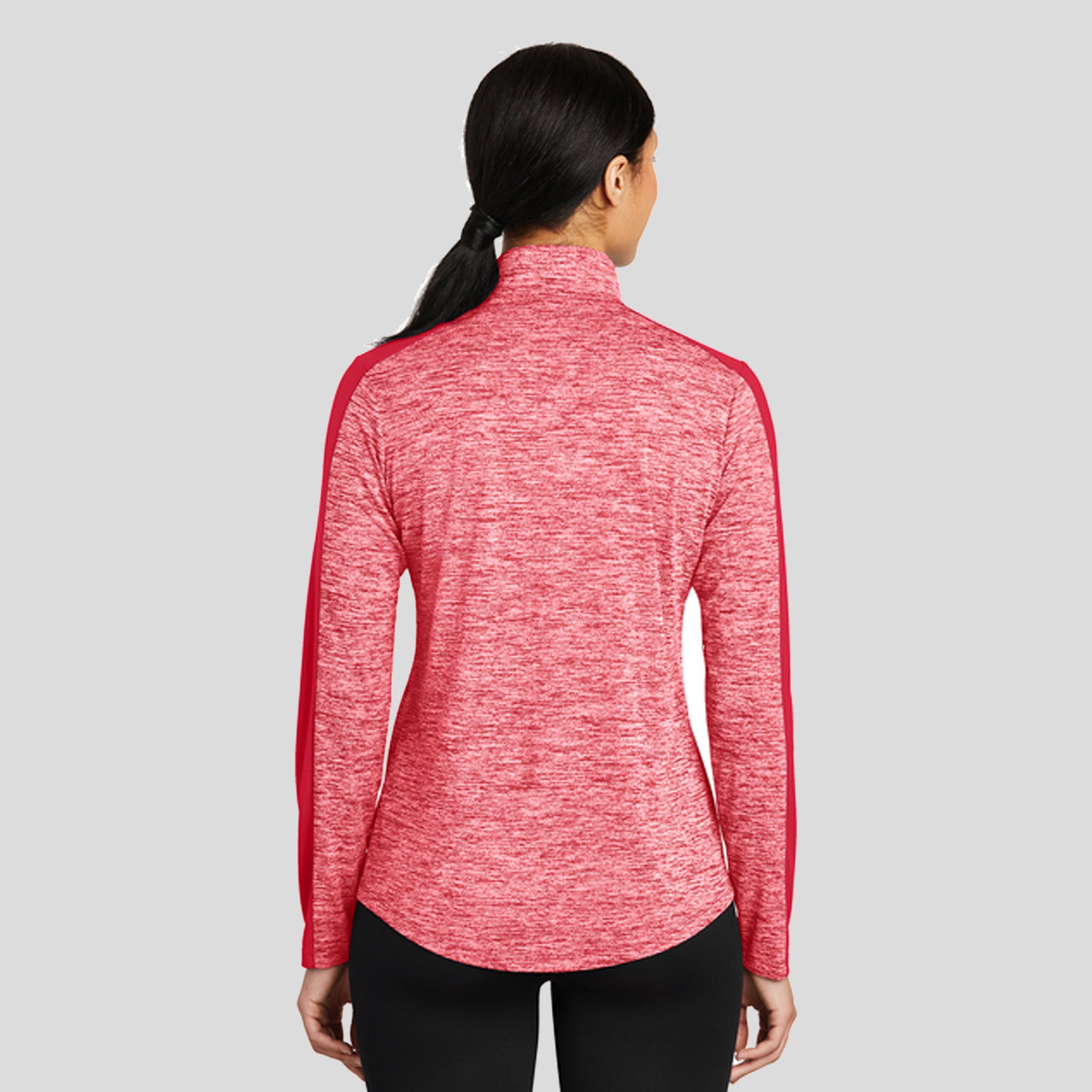Women's PosiChargeยฎ Electric Heather Colorblock 1/4-Zip Pullover | Deep Red Electric/Deep Red
