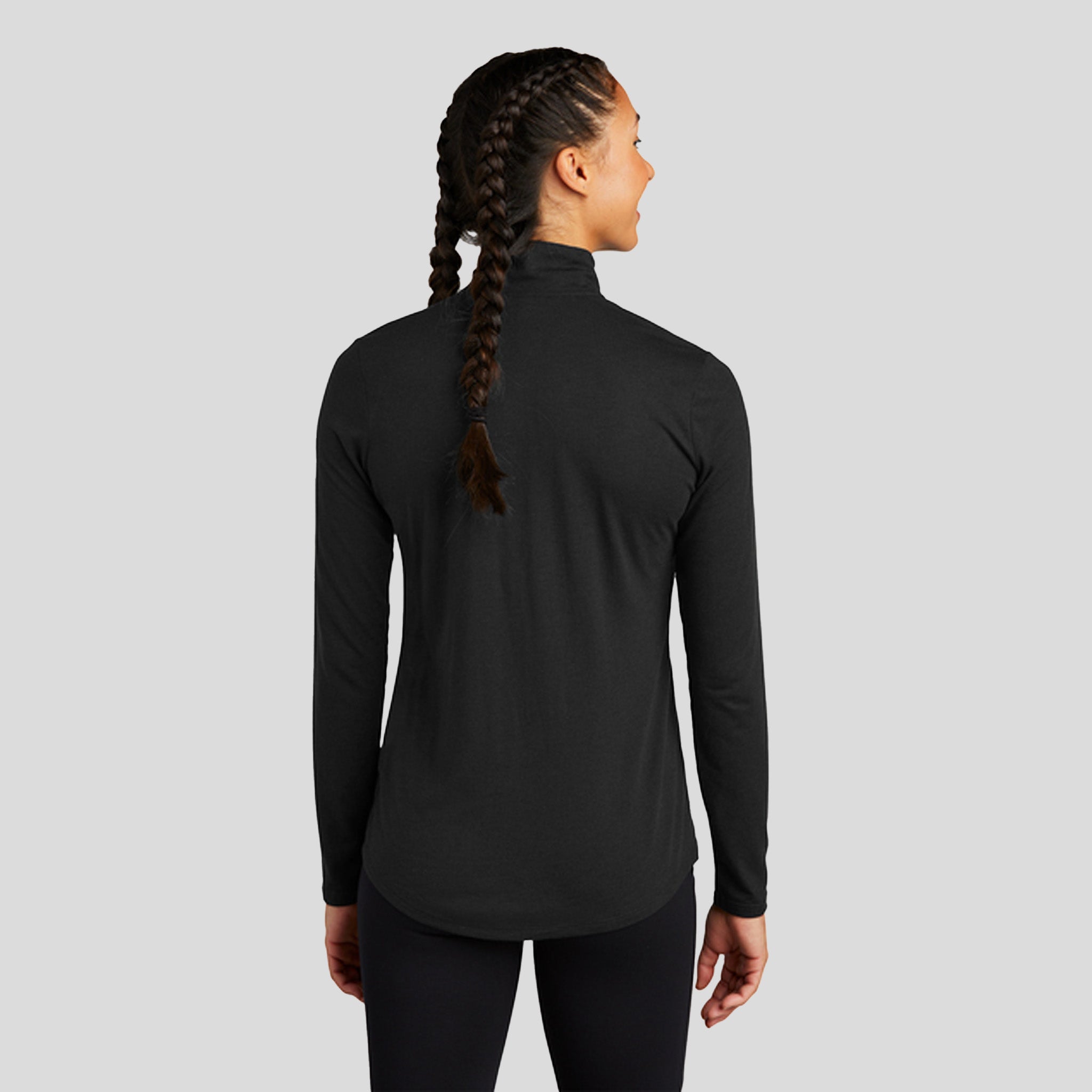 Women's PosiCharge ยฎ Tri-Blend Wicking 1/4-Zip Pullover | Black Triad Solid